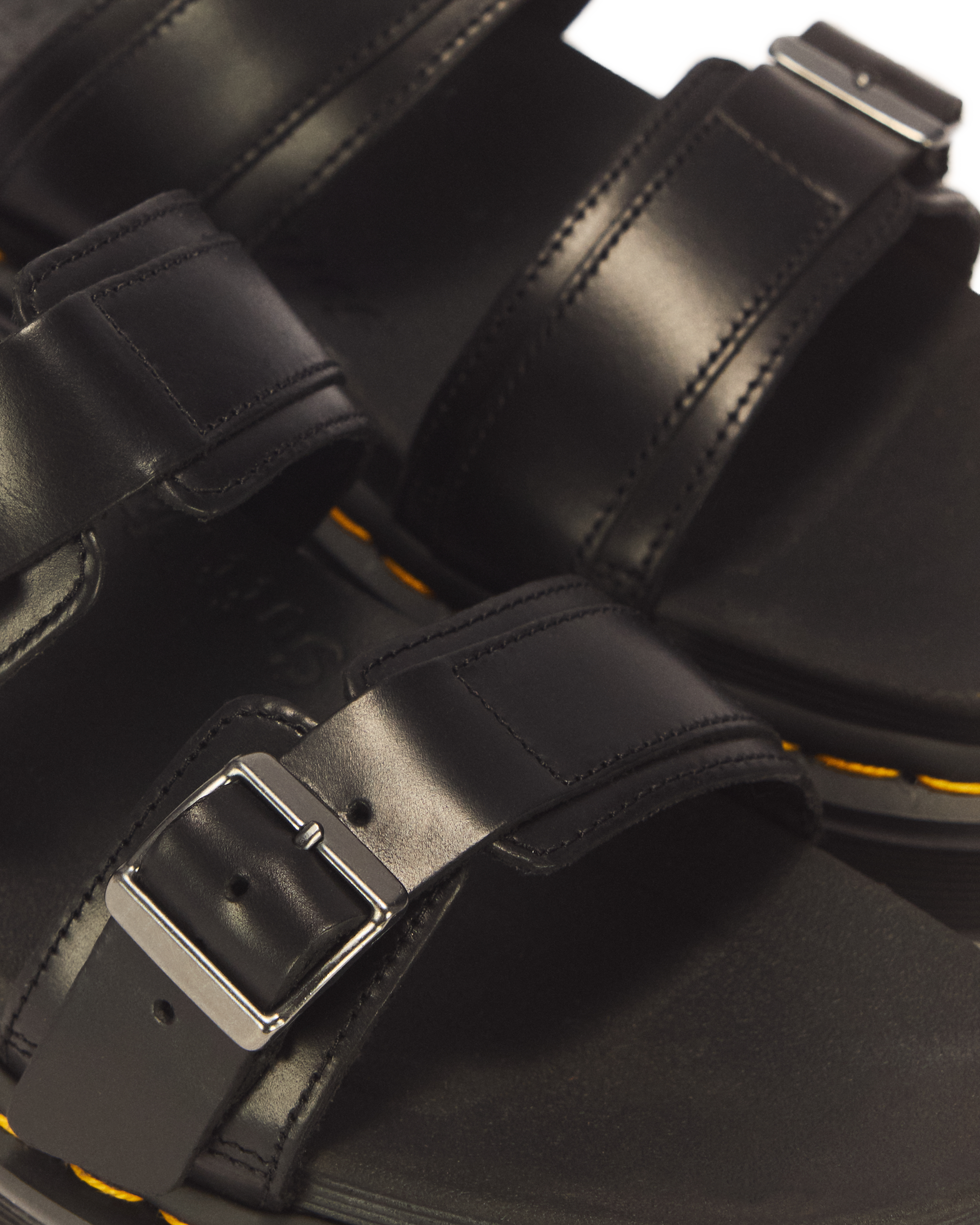 Myles Brando Leather Buckle Slide Sandals in Black Brando | Dr