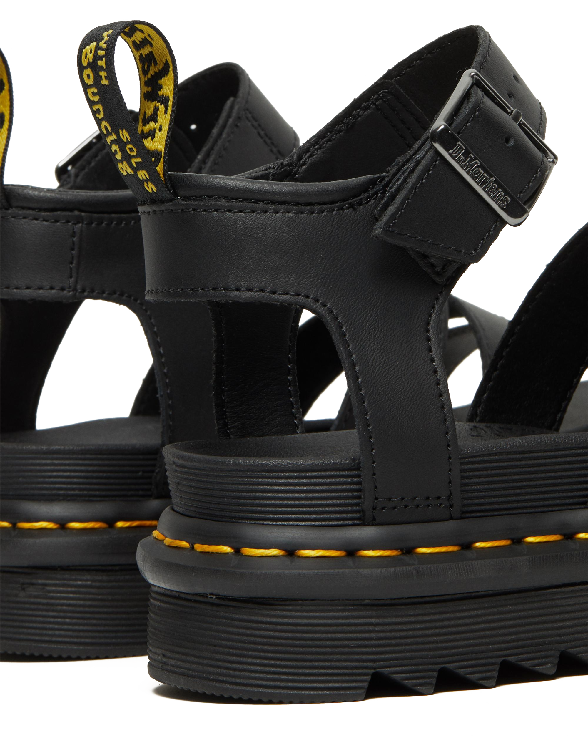 Blaire Hydro Leather Strap Sandals in BLACK | Dr. Martens™