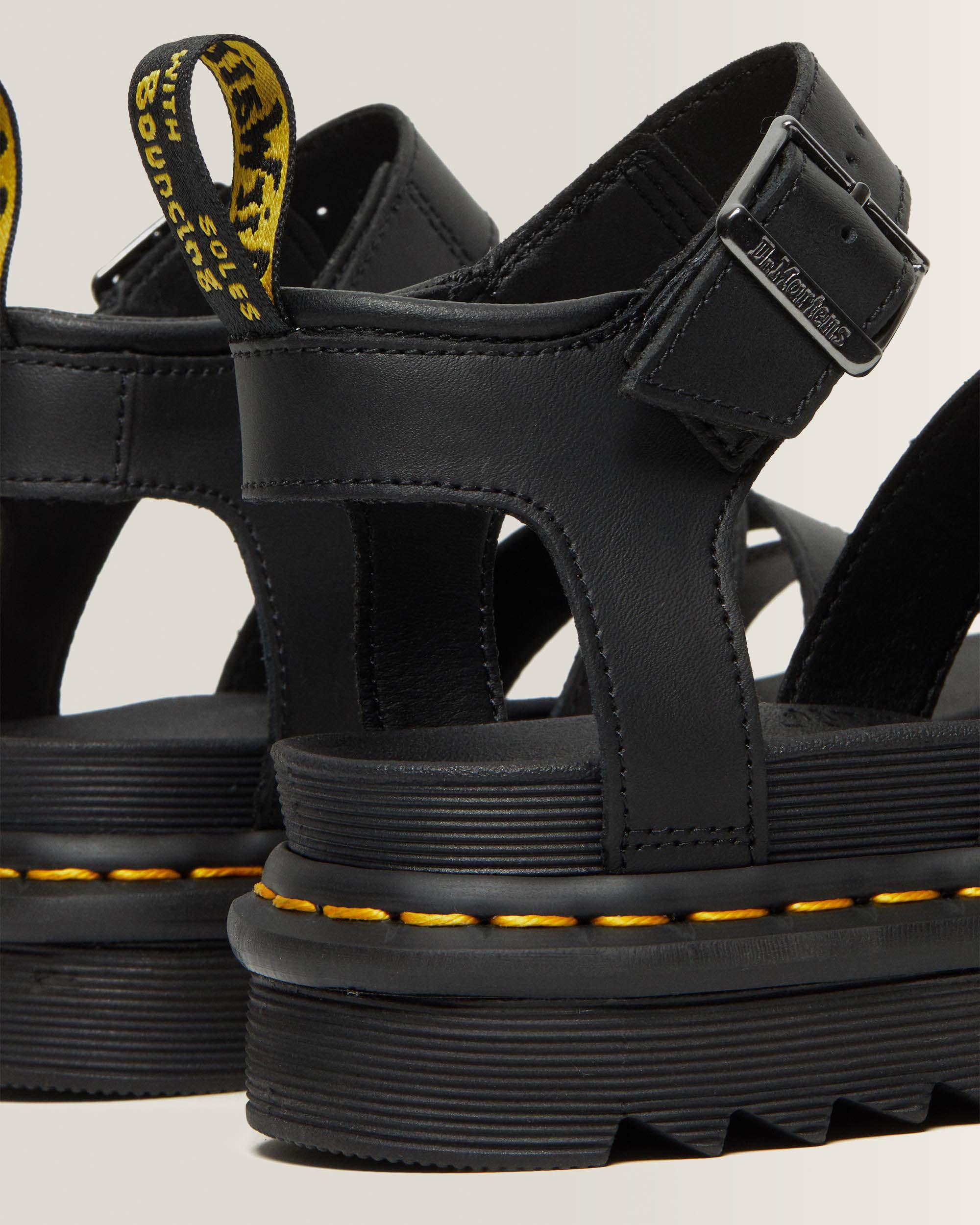 Dr.Martens サンダル　Blaire Hydro Black Blaire Hydro Leather Strap Sandals in BLACK | Dr. Martens™