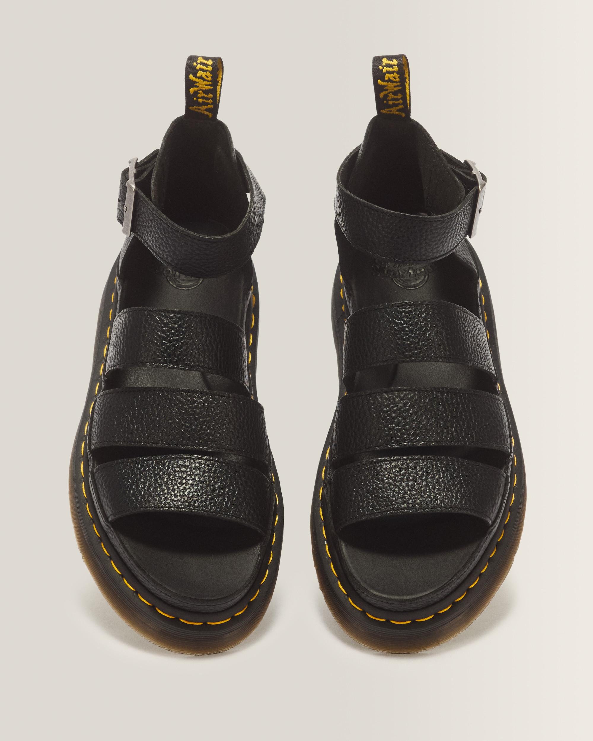 Dr.Martens CLARISSA II NAPPA 黒 サンダル UK6 Clarissa II Quad Milled Nappa Leather Platform Sandals in Black