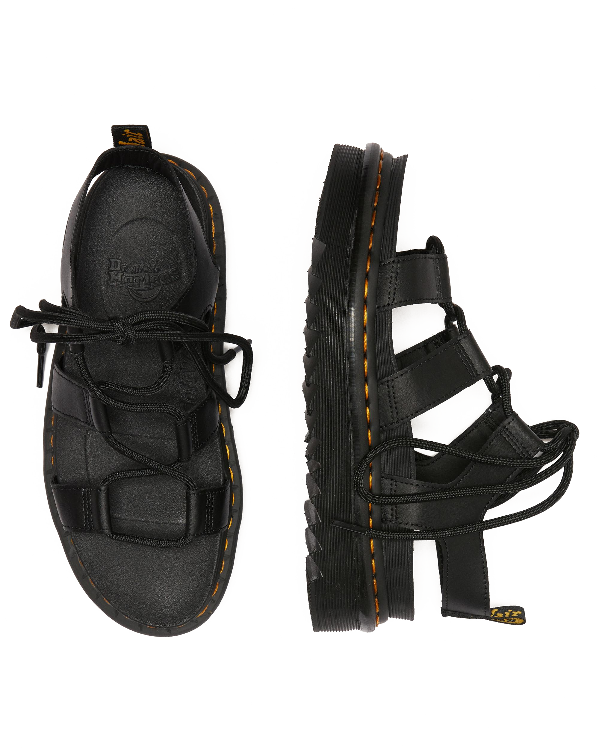 Dr. Martens NARTILLA ブラック サンダル 22〜24 Nartilla Hydro Leather Lace Up Gladiator Sandals in Black | Dr