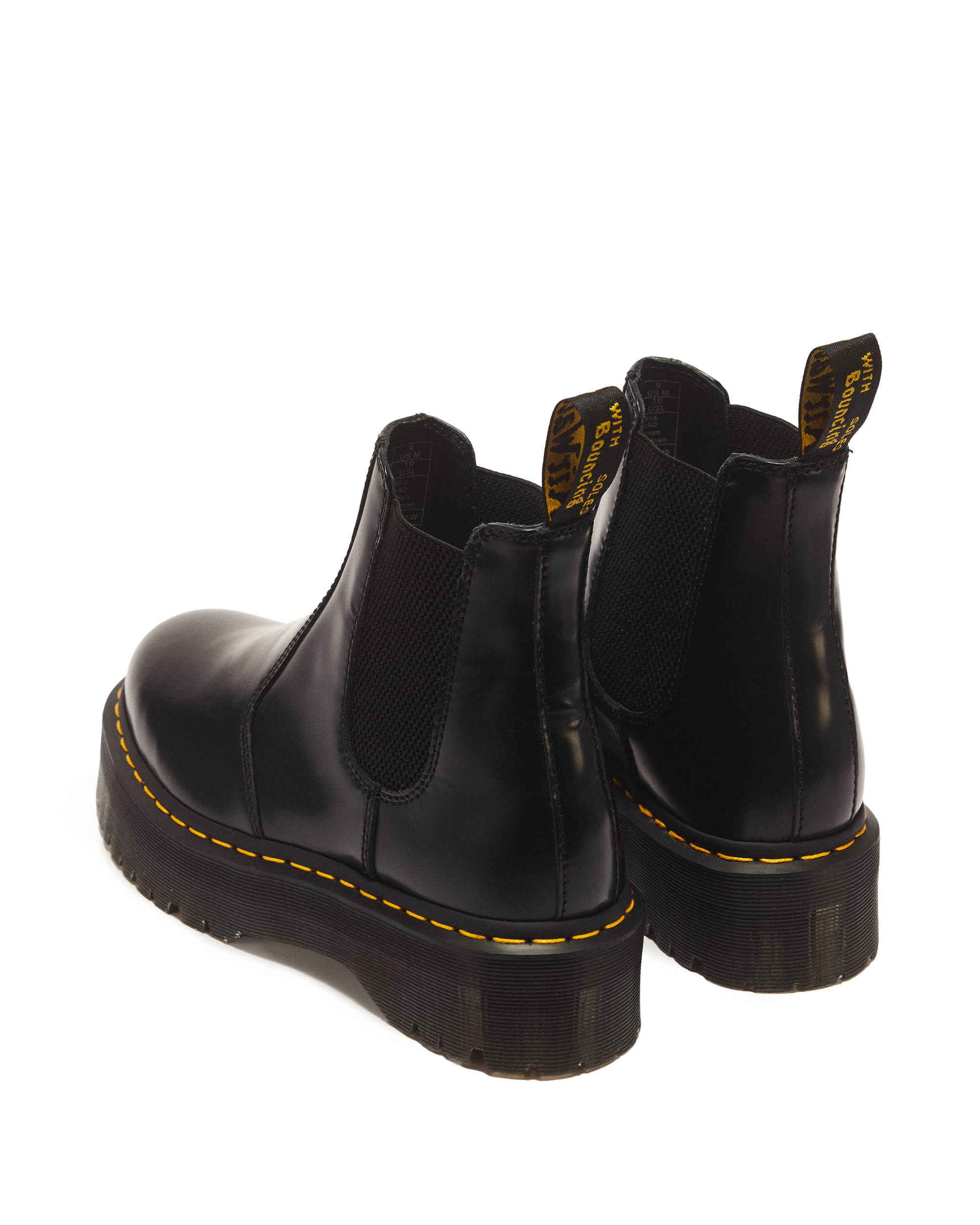 2976 Quad Smooth Leather Platform Chelsea Boots in Black | Dr