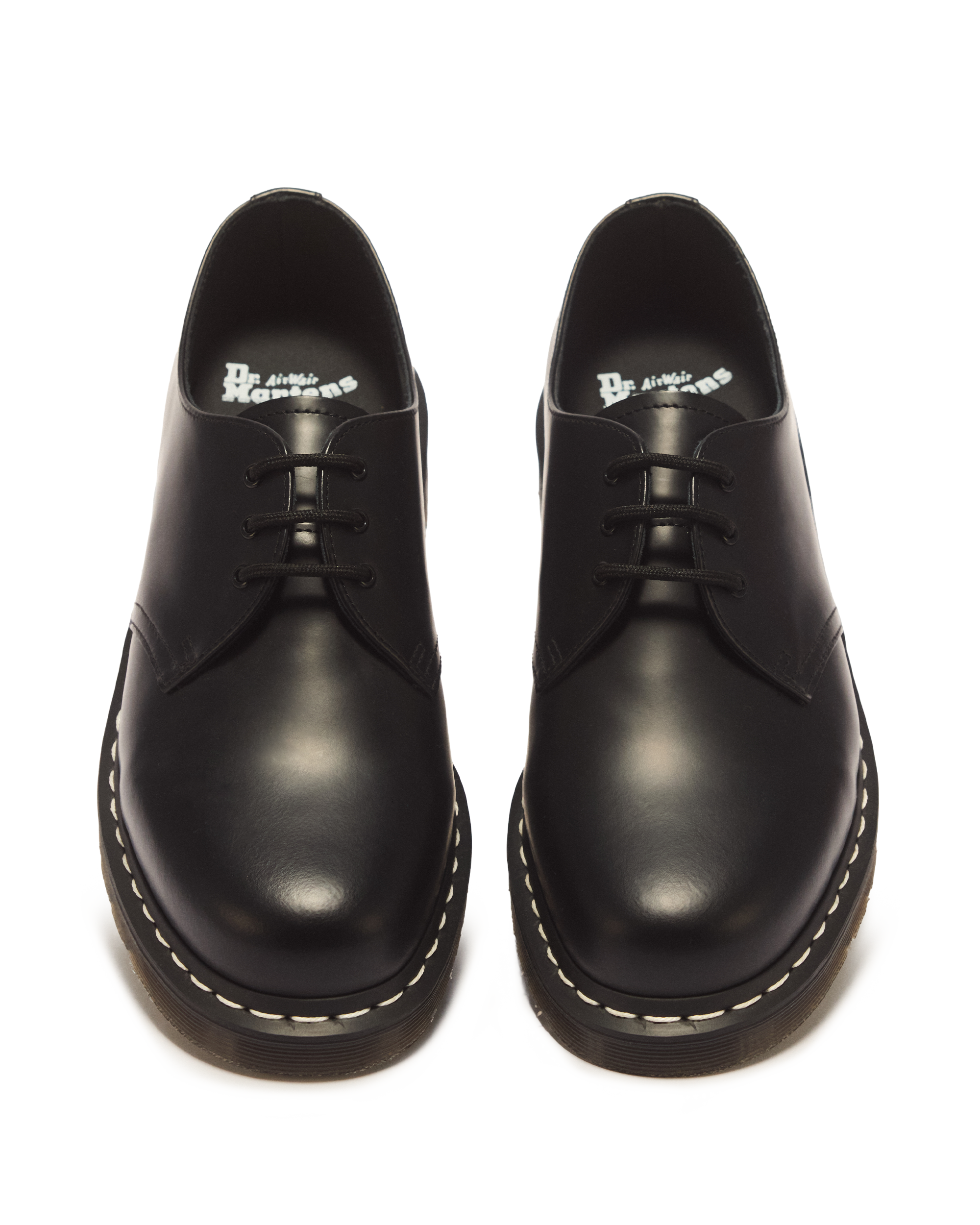 1461 Contrast Stitch Smooth Leather Oxford Shoes in BLACK | Dr