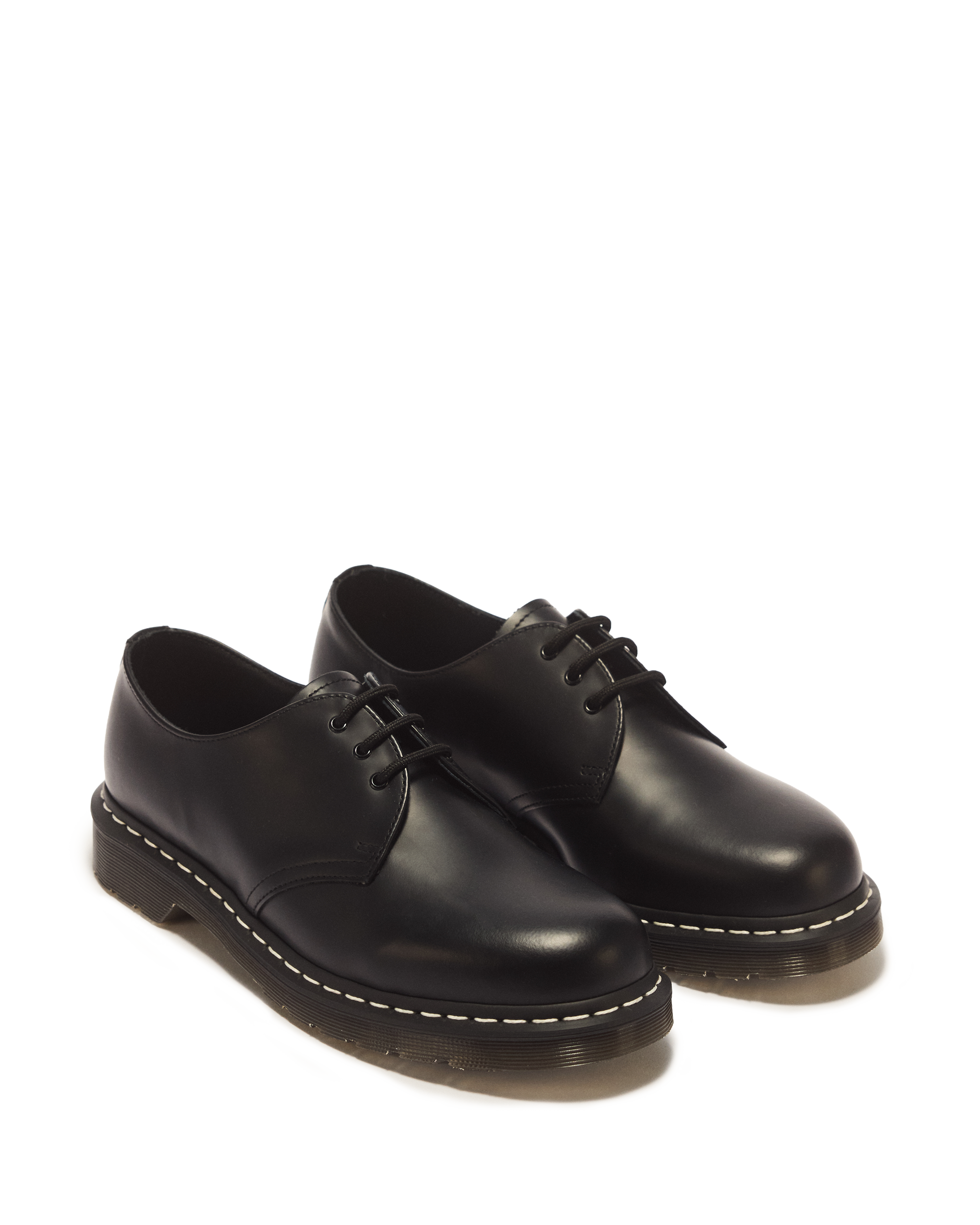 1461 Contrast Stitch Smooth Leather Oxford Shoes in BLACK | Dr
