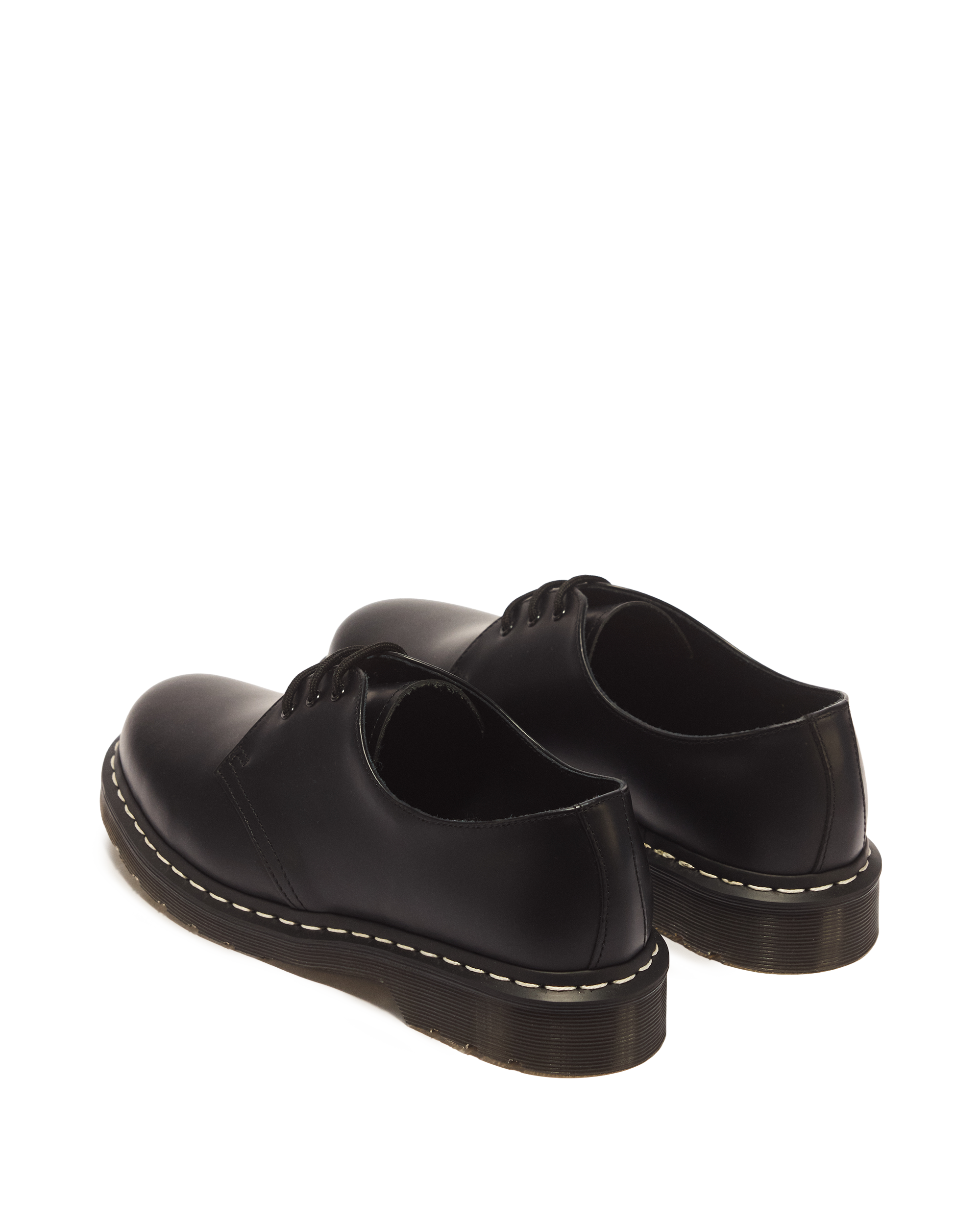 1461 Contrast Stitch Smooth Leather Oxford Shoes in BLACK | Dr