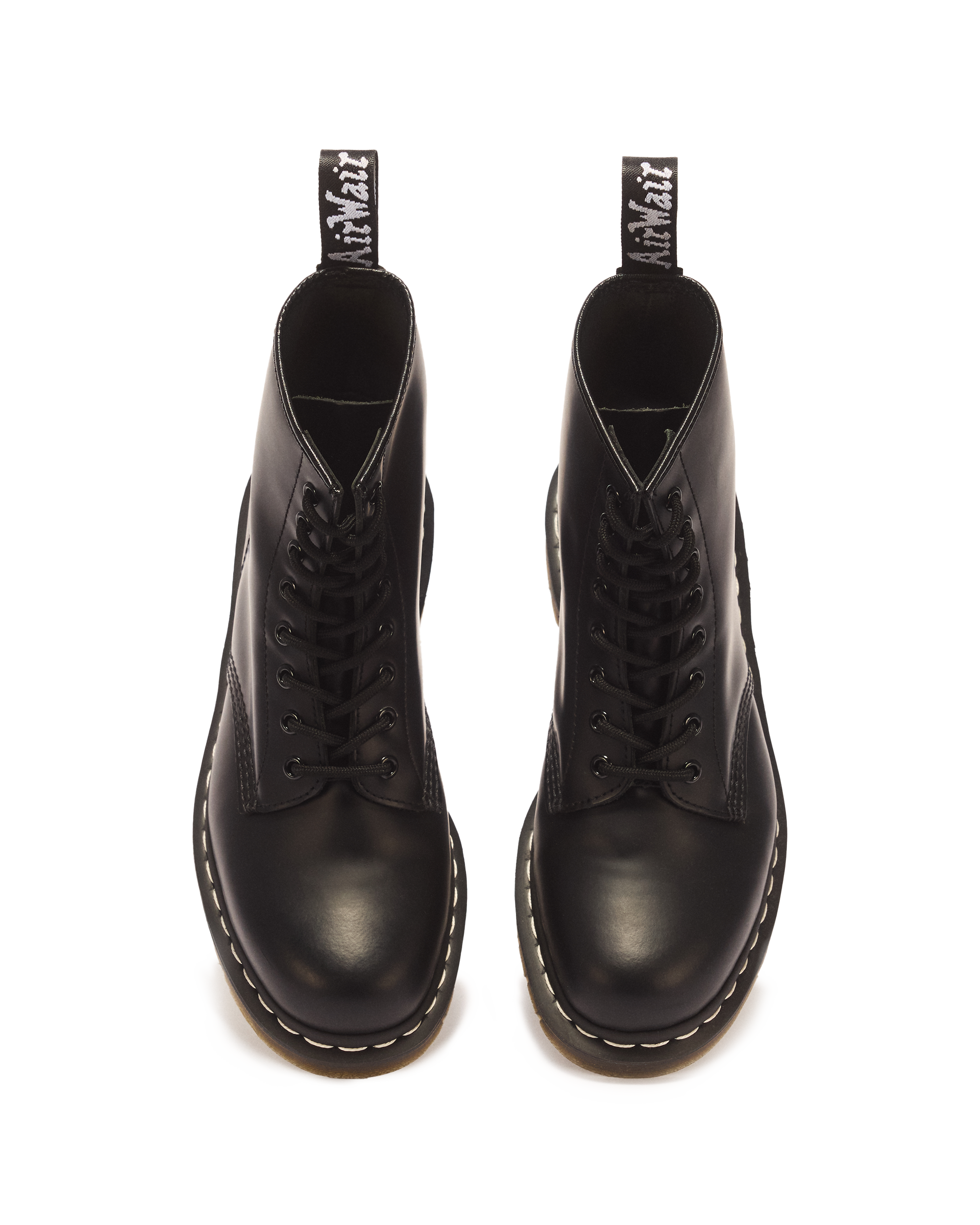 1460 Contrast Stitch Smooth Leather Boots in BLACK AND WHITE WELT