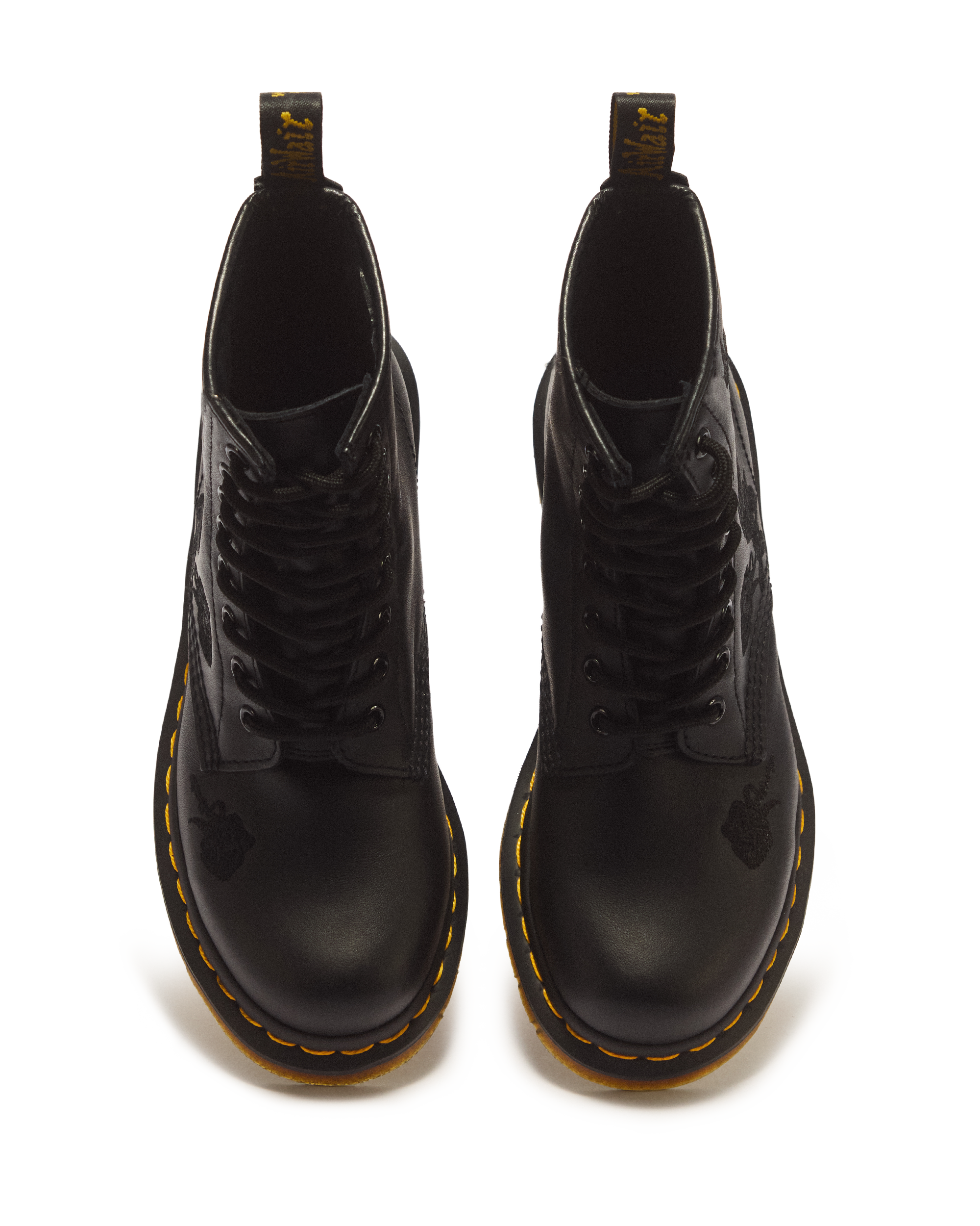 1460 Vonda Mono Floral Rose Leather Lace Up Boots
