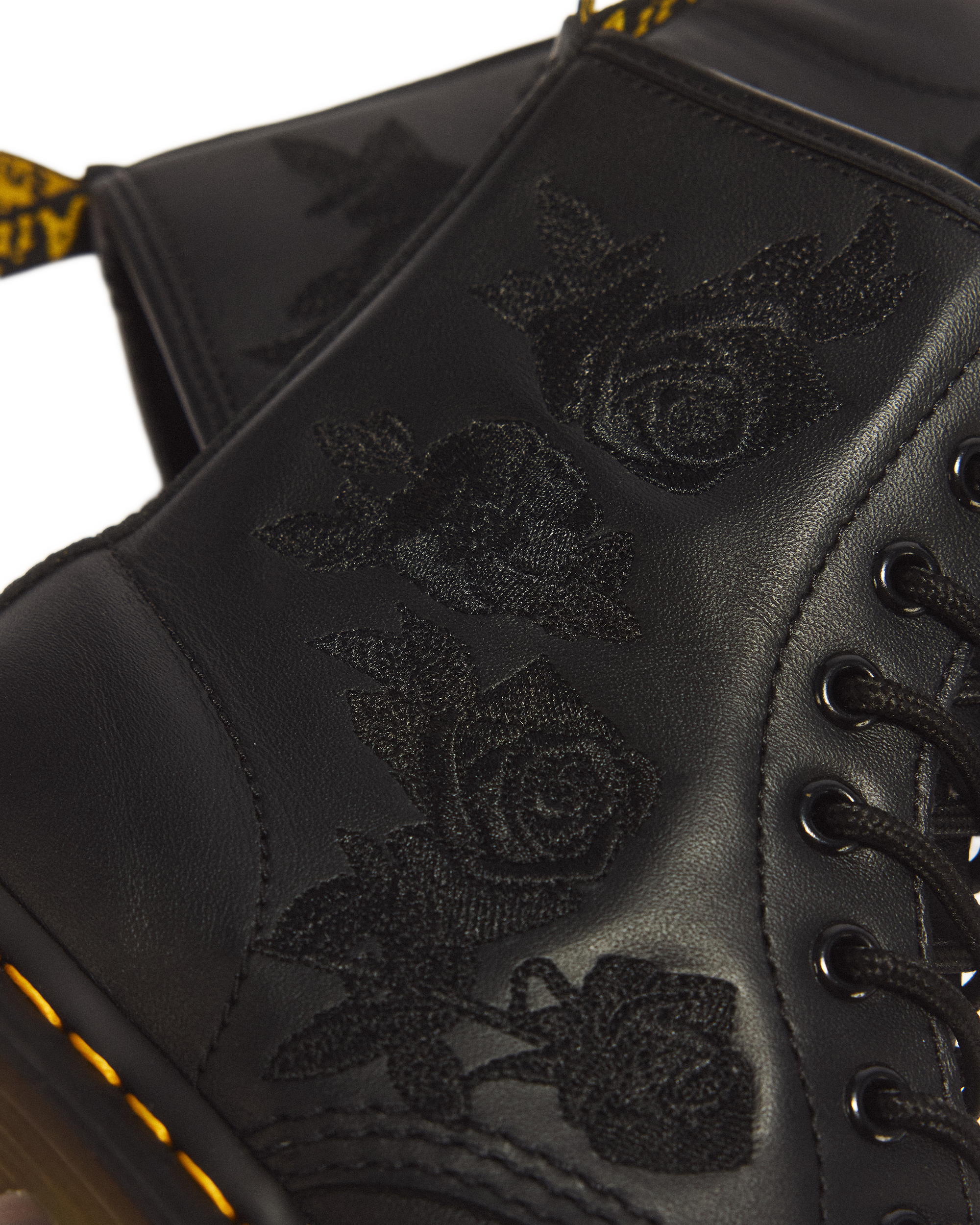 1460 Vonda Mono Floral Rose Leather Lace Up Boots