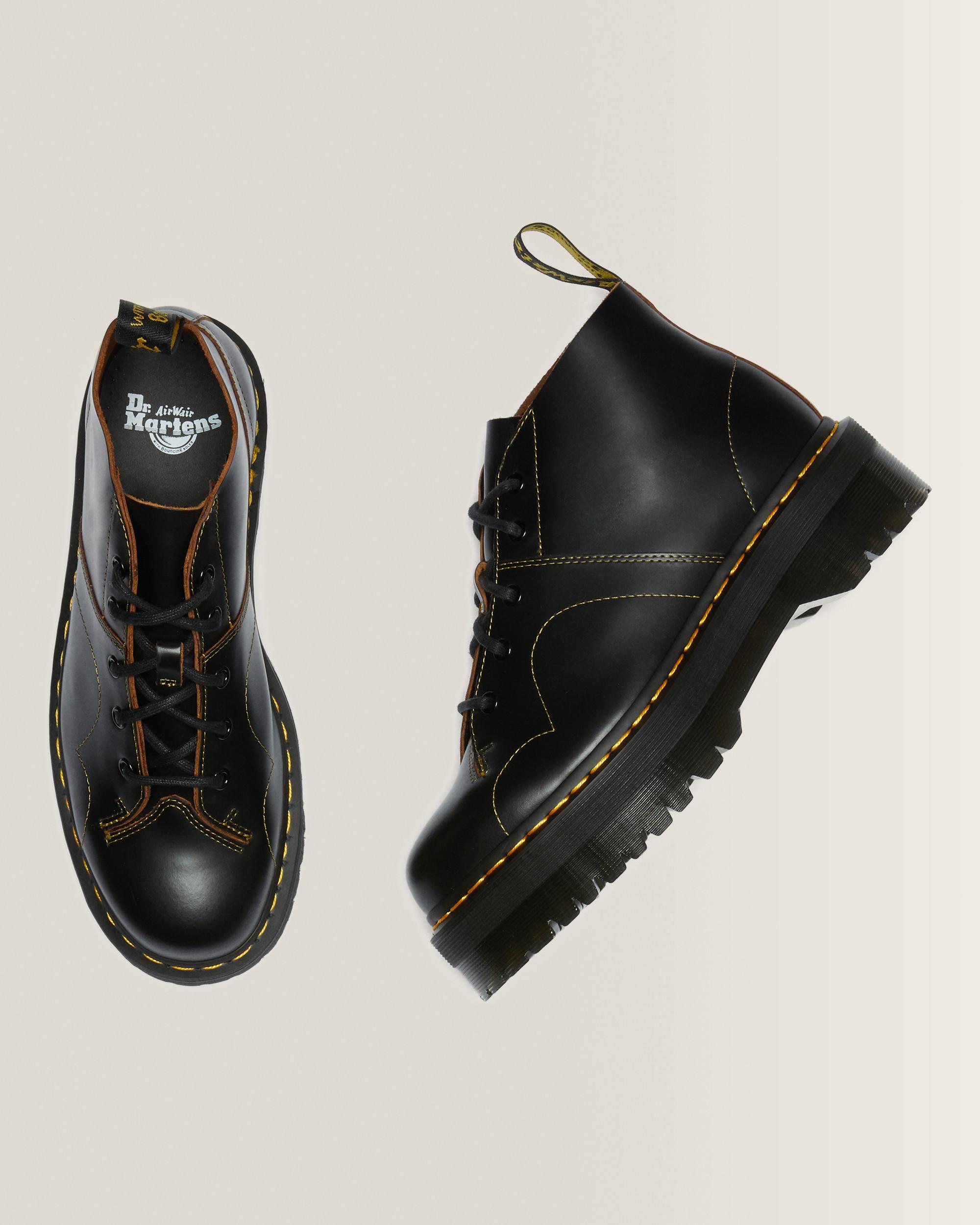 Church Quad Leather Platform Monkey Boots