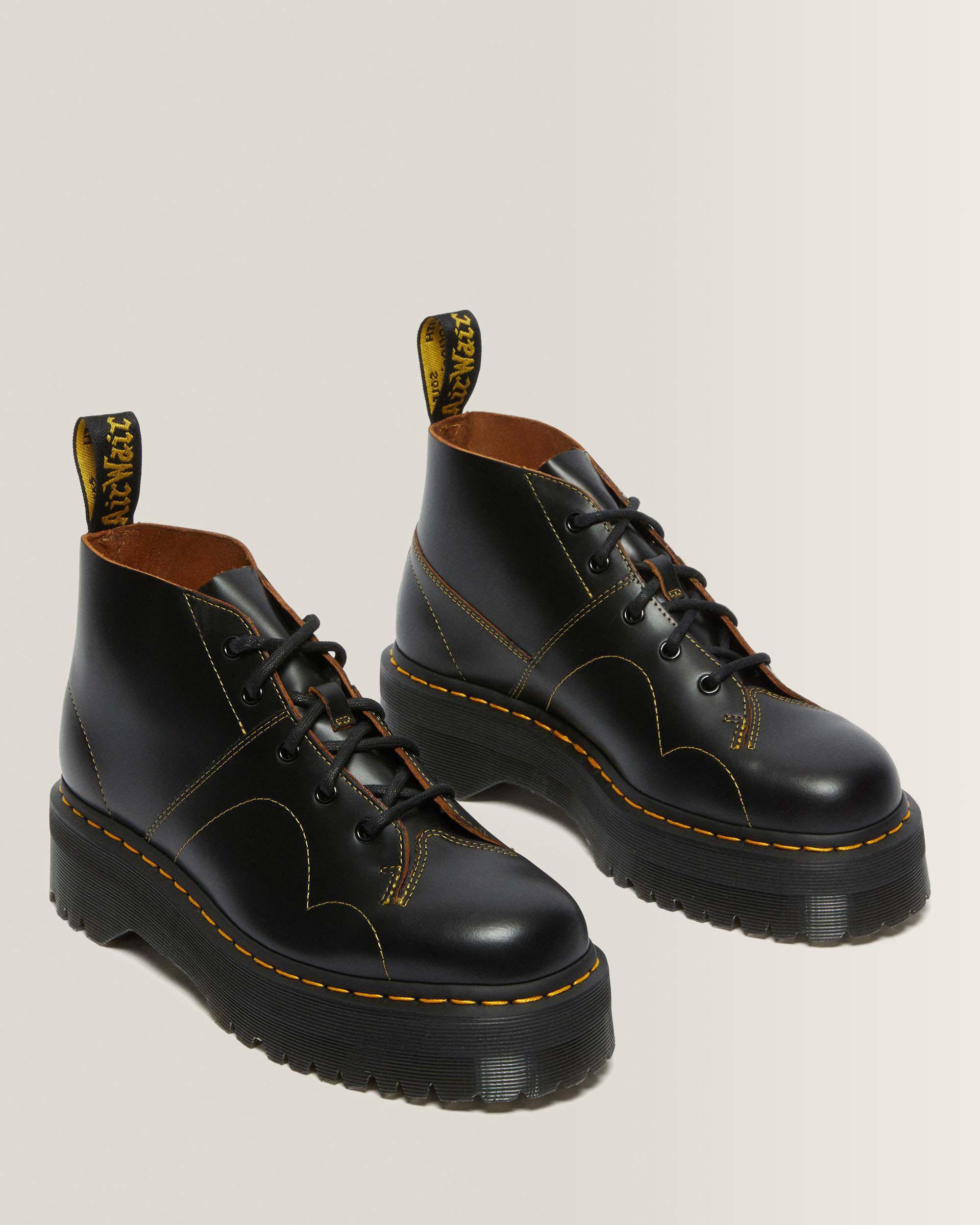 Church Quad Leather Platform Monkey Boots