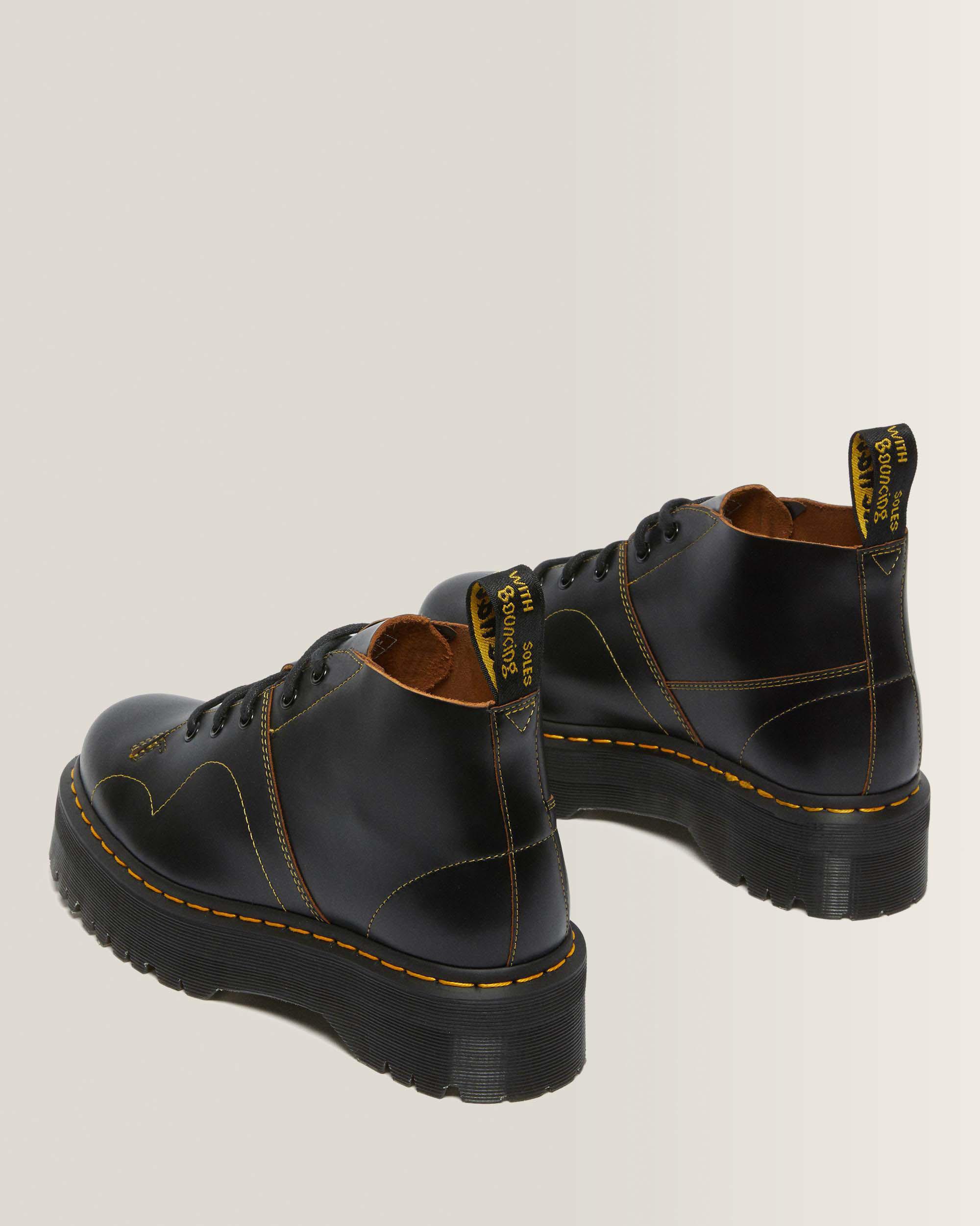 Church Quad Leather Platform Monkey Boots