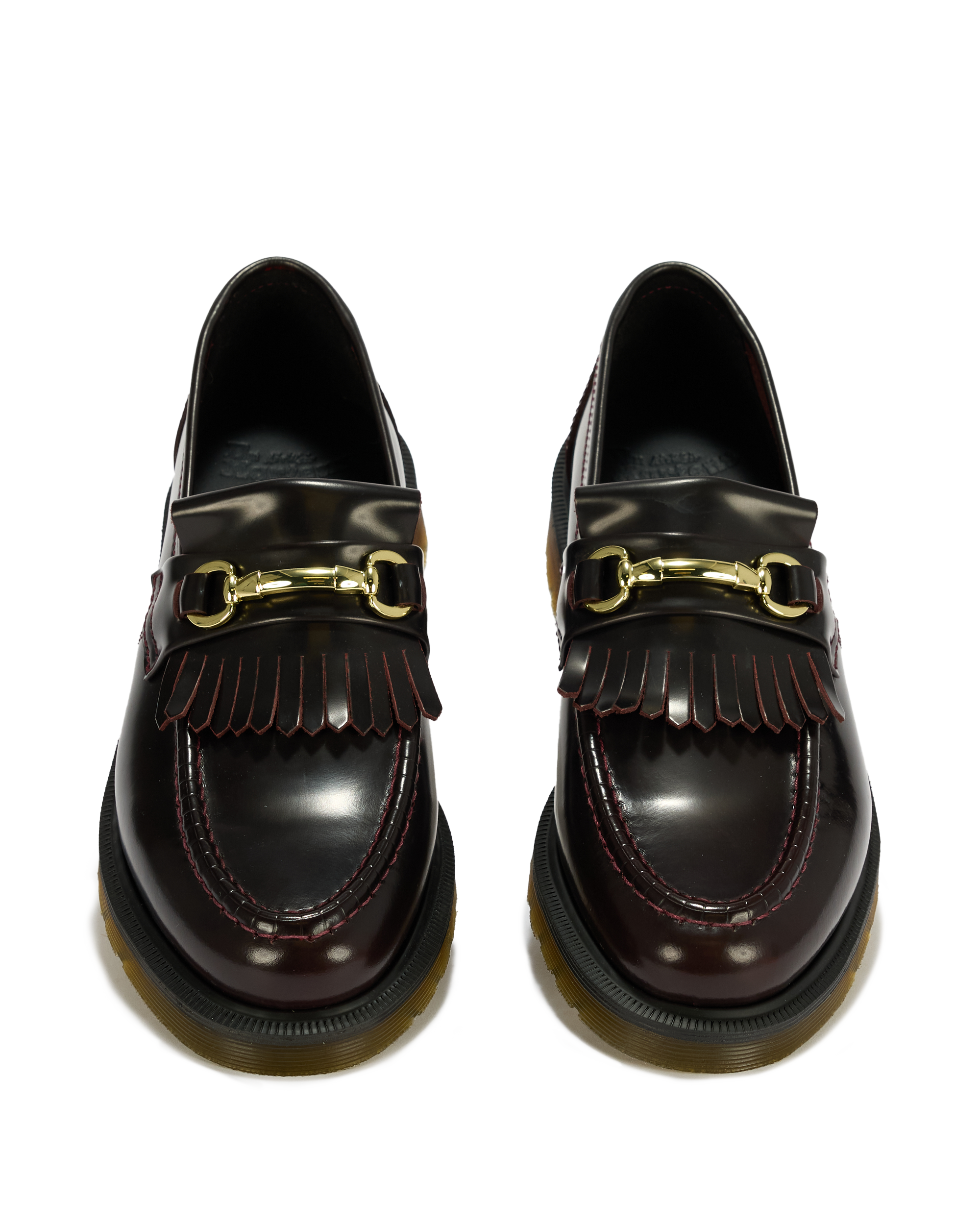 Adrian Snaffle Smooth Leather Kiltie Loafers in CHERRY RED | Dr