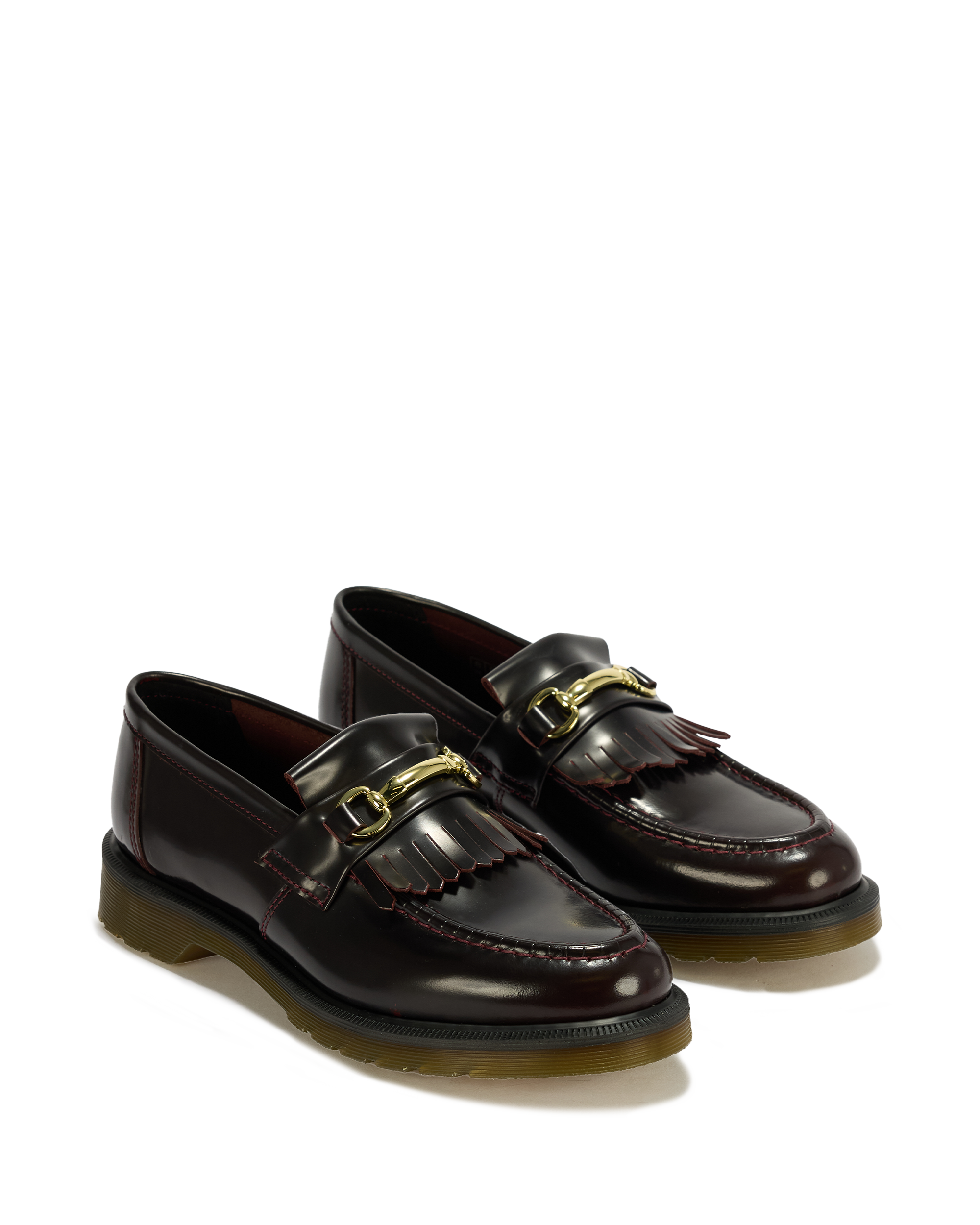 Adrian Snaffle Smooth Leather Kiltie Loafers in CHERRY RED | Dr