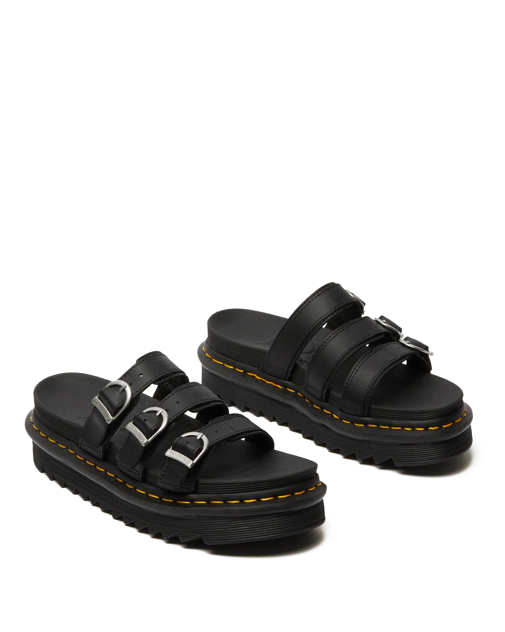 Blaire Slide Leather Sandals in Black | Dr. Martens™