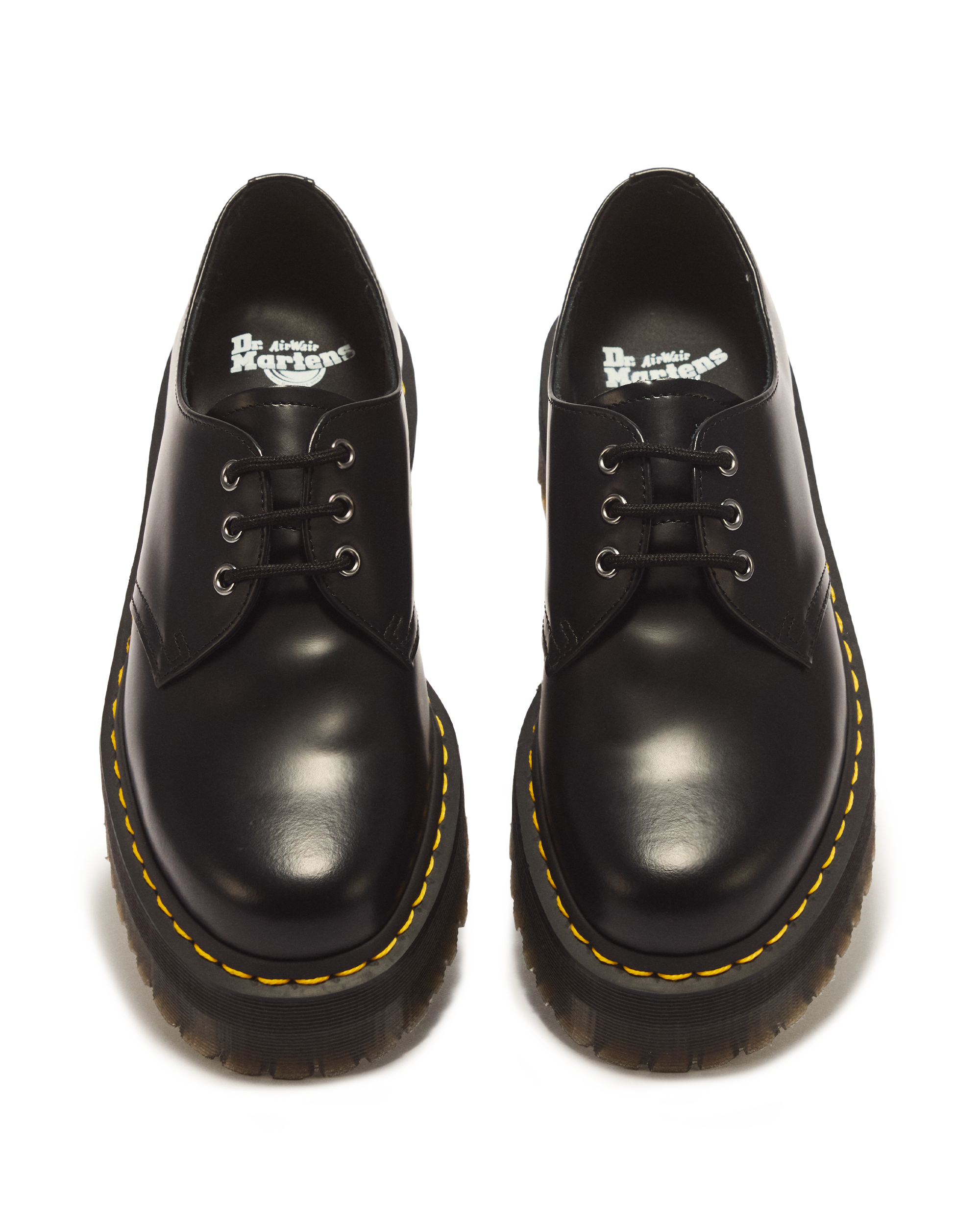 1461 Quad Smooth Leather Platform Shoes in Black | Dr. Martens™