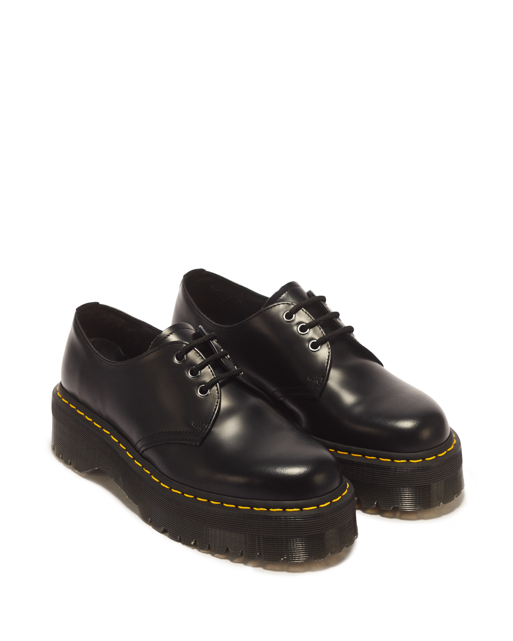 靴 Dr. Martens 1461 QUAD black 1461 Quad Smooth Leren Platform Schoenen in BLACK | Dr. Martens™