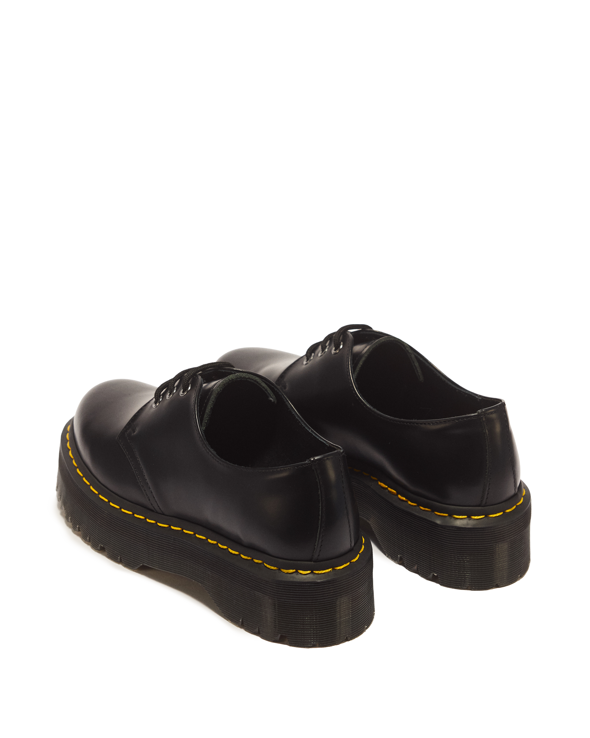 1461 Quad Smooth Leather Platform Shoes in Black | Dr. Martens™