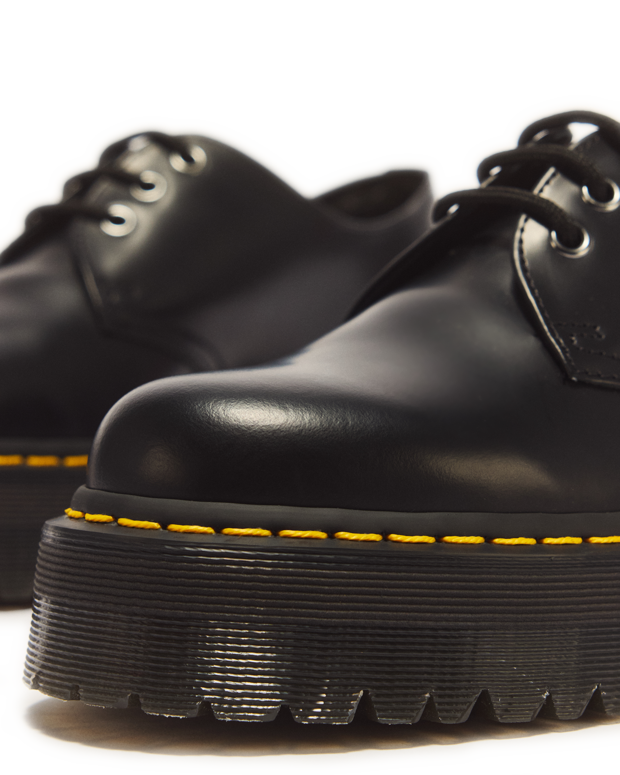 1461 Quad Smooth Leather Platform Shoes in Black | Dr. Martens™