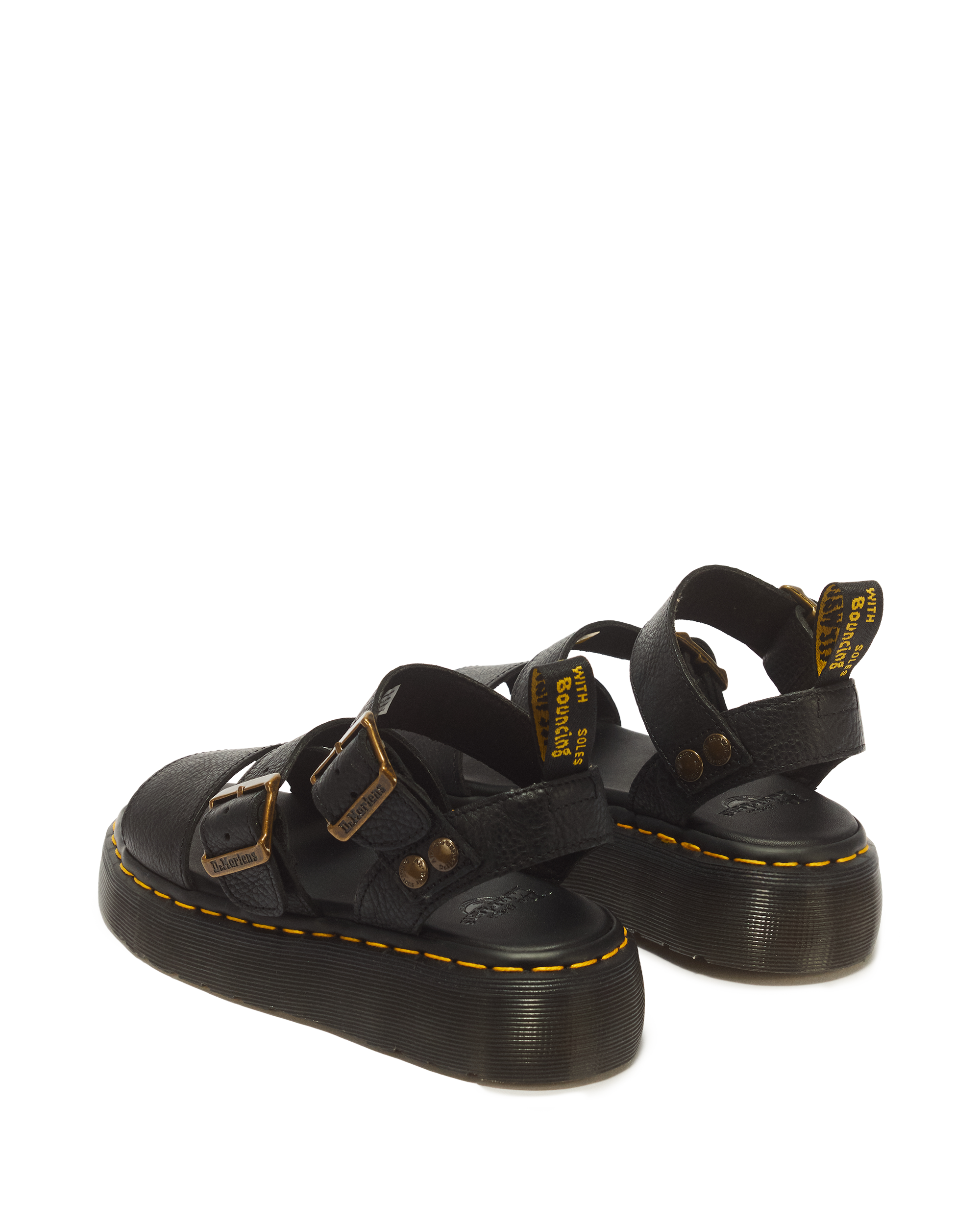 Dr. Martens グリフォン　UK6 Gryphon Quad Leather Platform Sandals in Black | Dr. Martens™