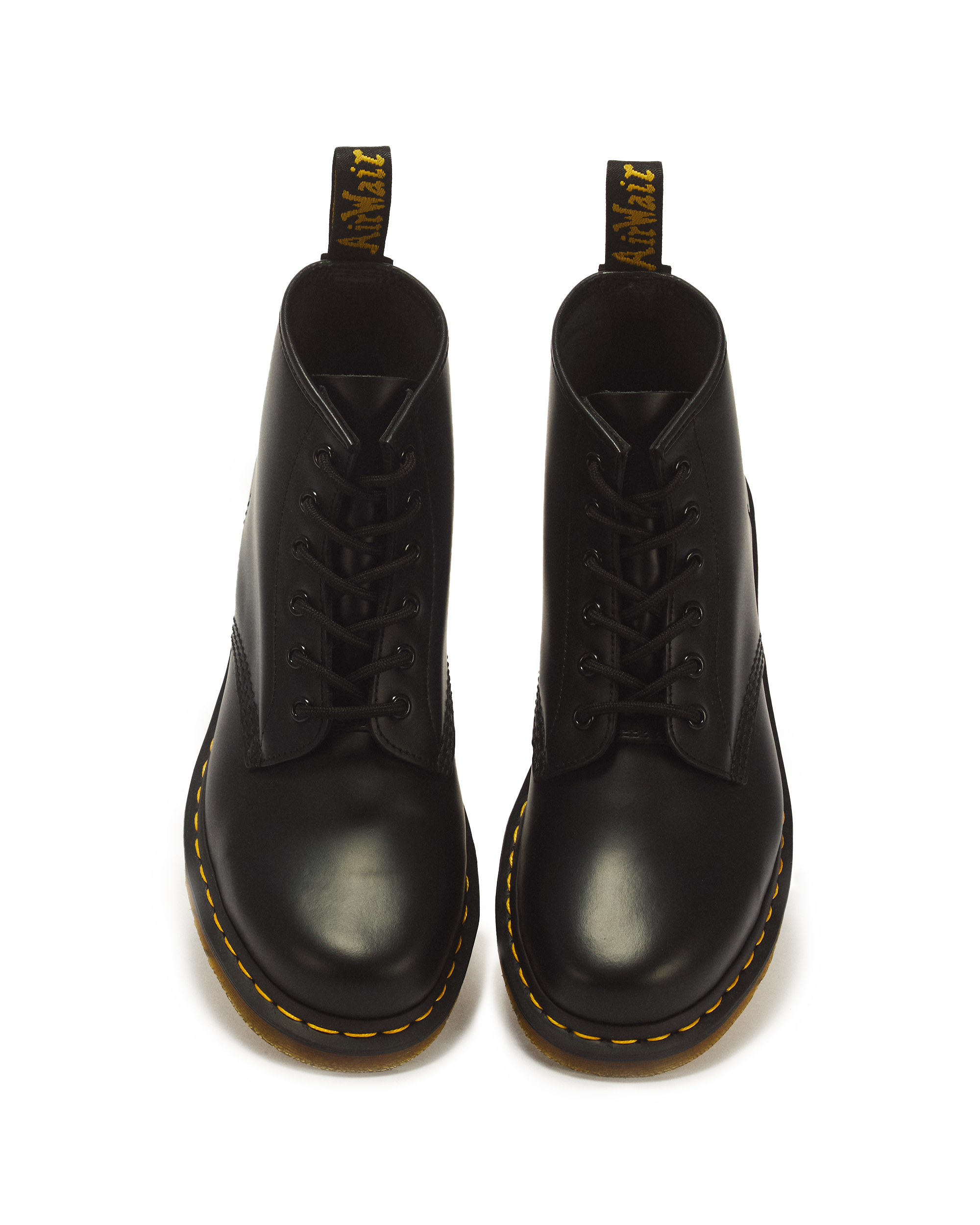 101 Yellow Stitch Smooth Leather Ankle Boots