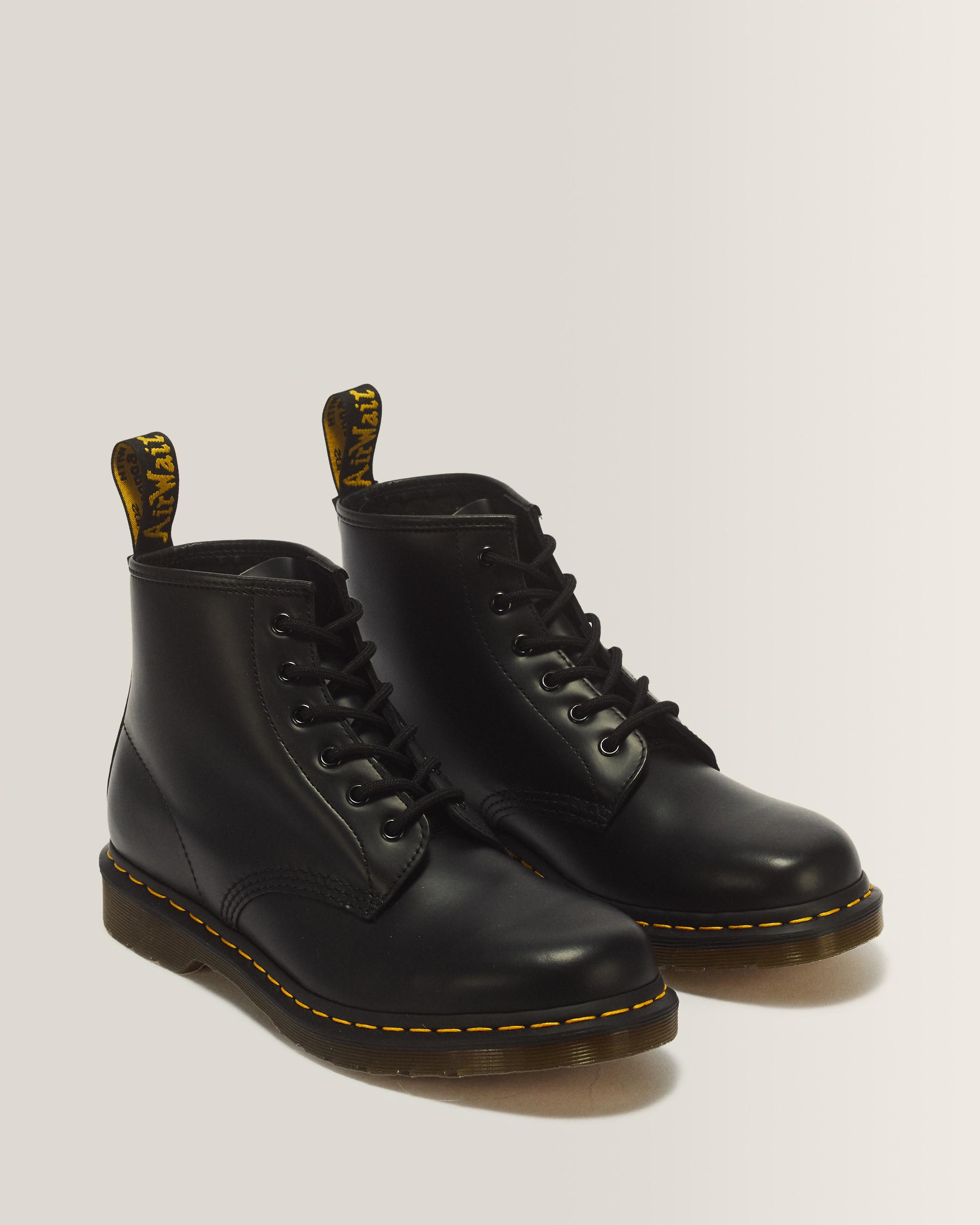 101 Yellow Stitch Smooth Leather Ankle Boots