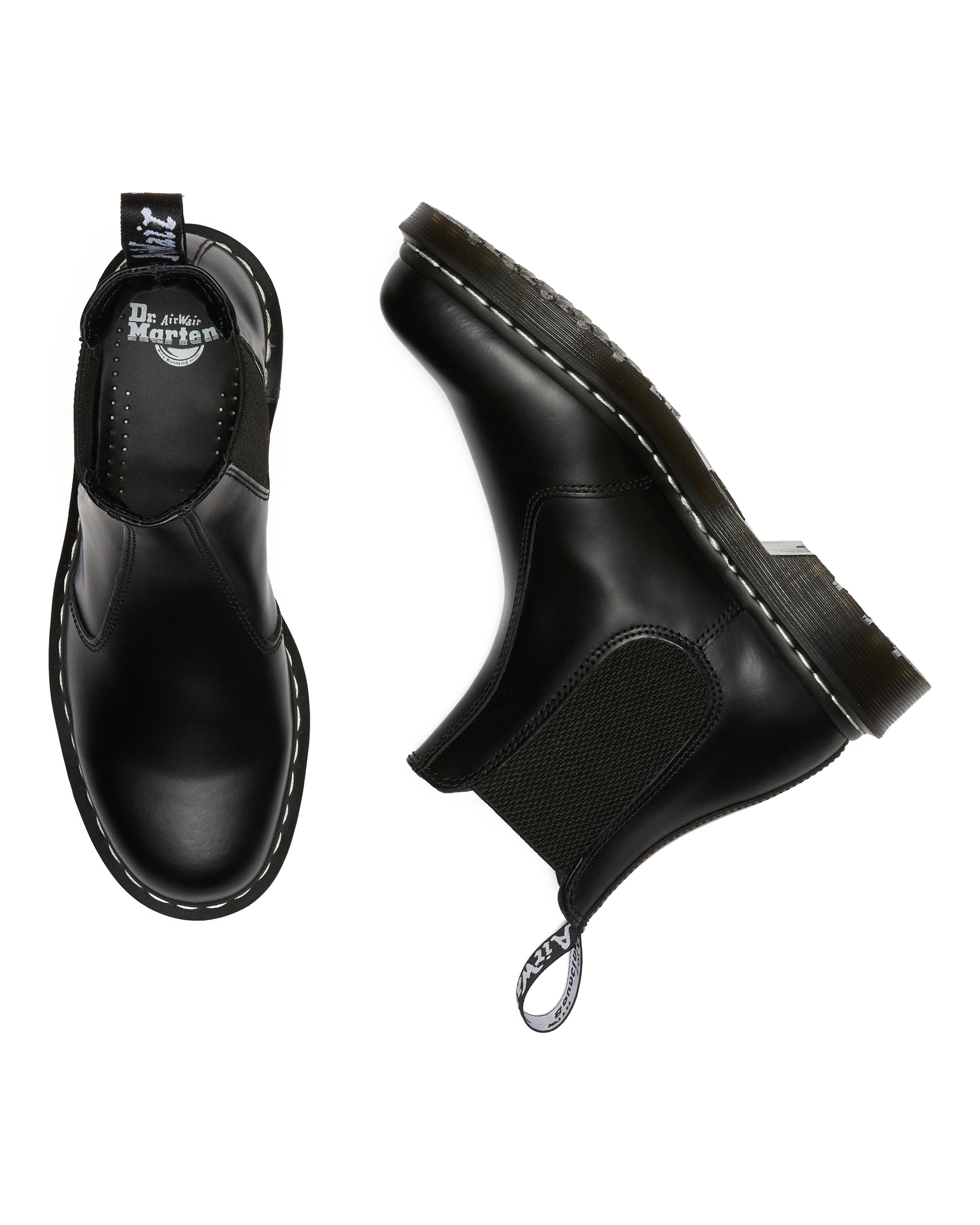 Botas Chelsea en piel 2976 con pespunte de contraste