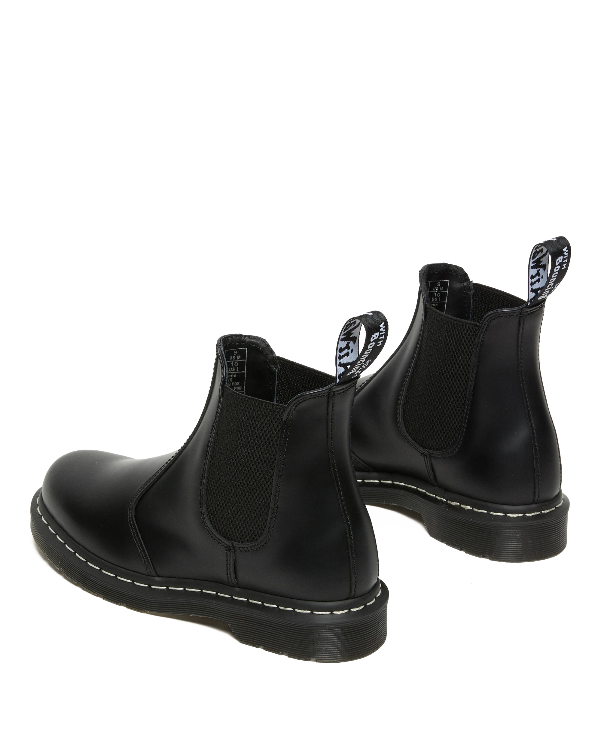 2976 White Stitch Leather Chelsea Boots in Black | Dr. Martens™