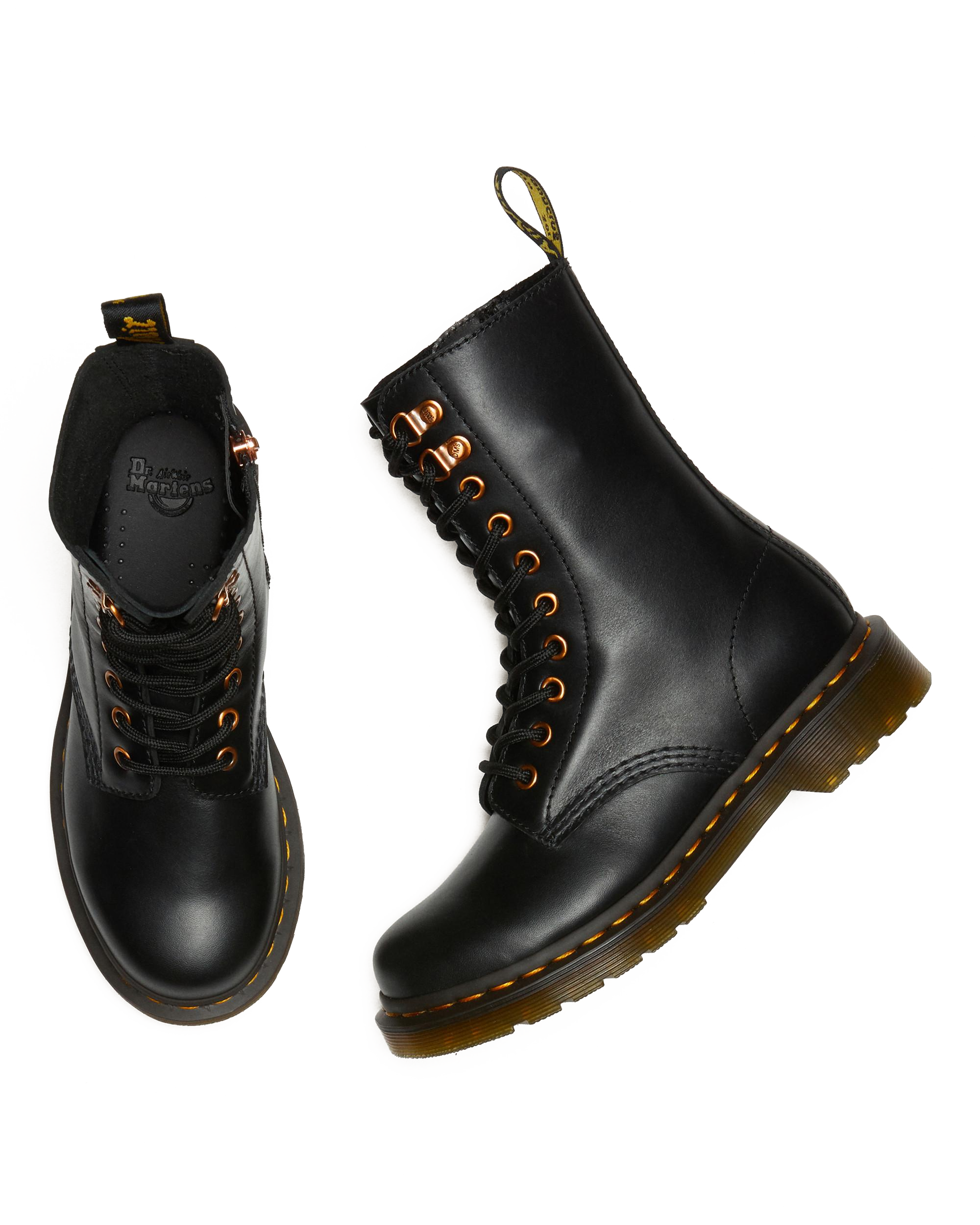 Boots Montantes 1490 Rose Gold Hardware en Cuir 