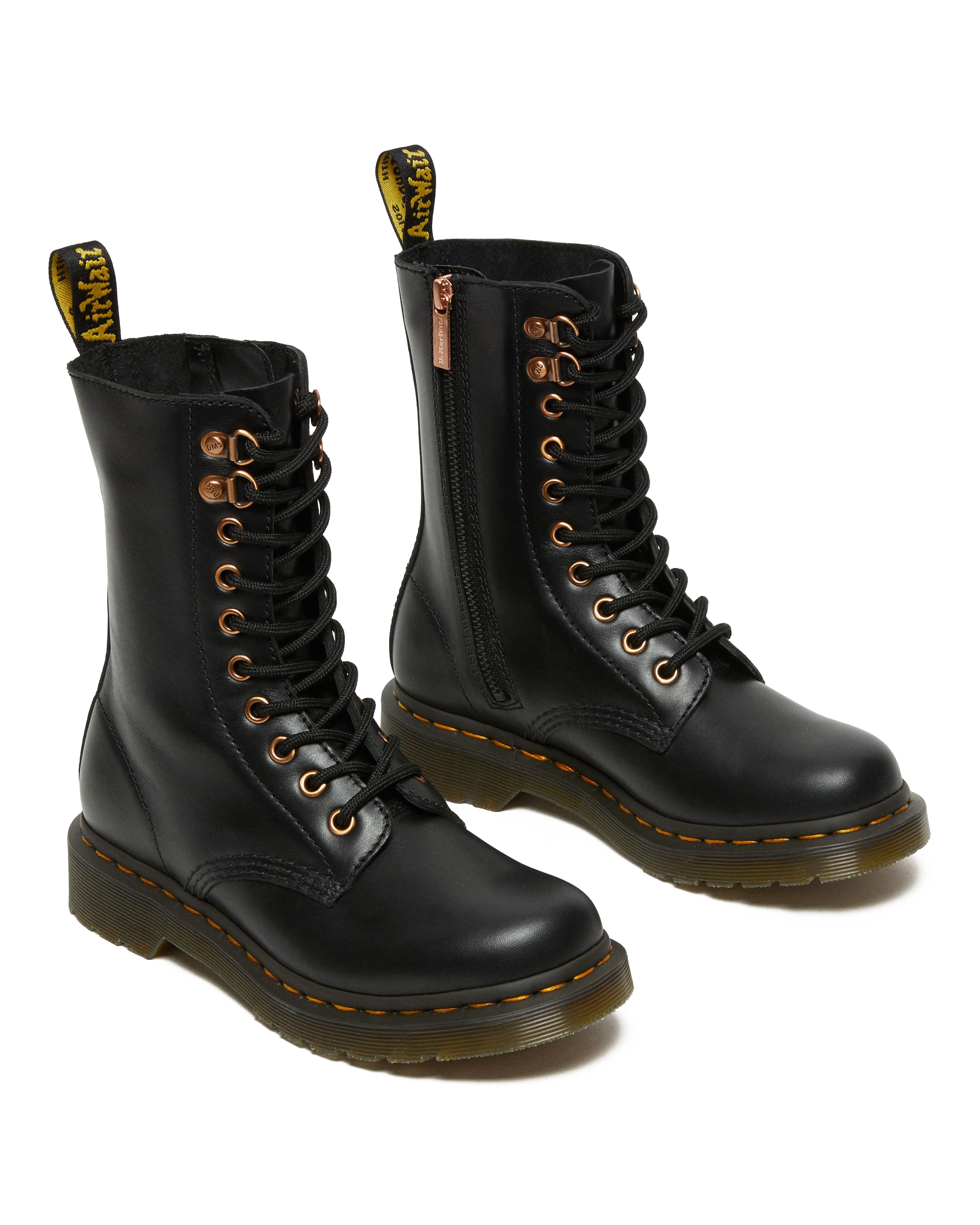 Boots Montantes 1490 Rose Gold Hardware en Cuir 