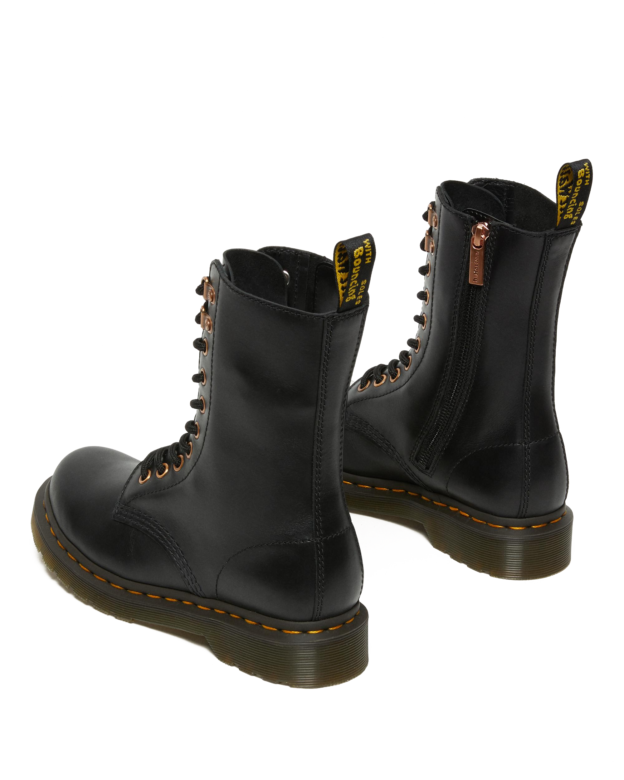 Boots Montantes 1490 Rose Gold Hardware en Cuir 