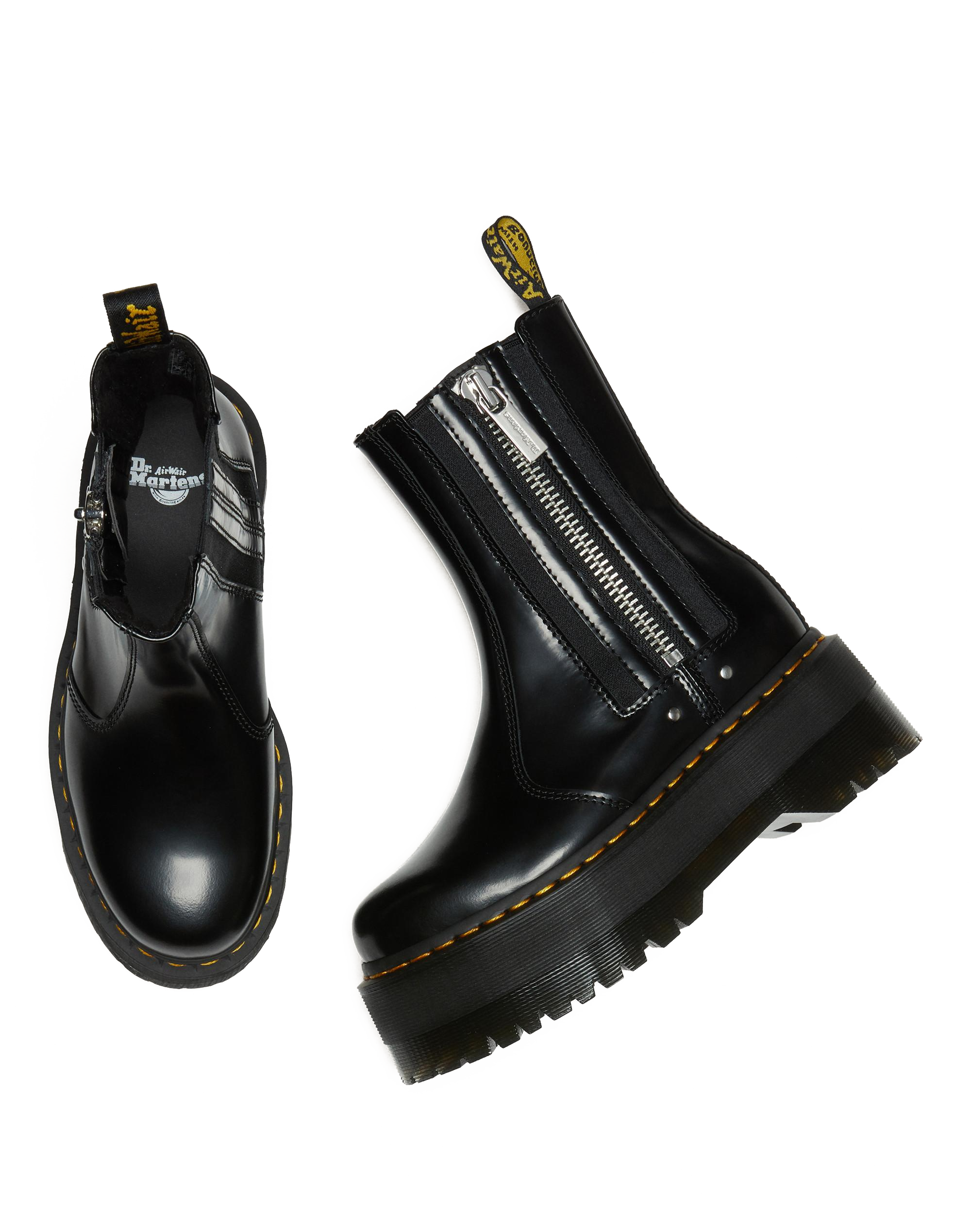 2976 Max Leather Platform Chelsea Boots in Black Buttero | Dr