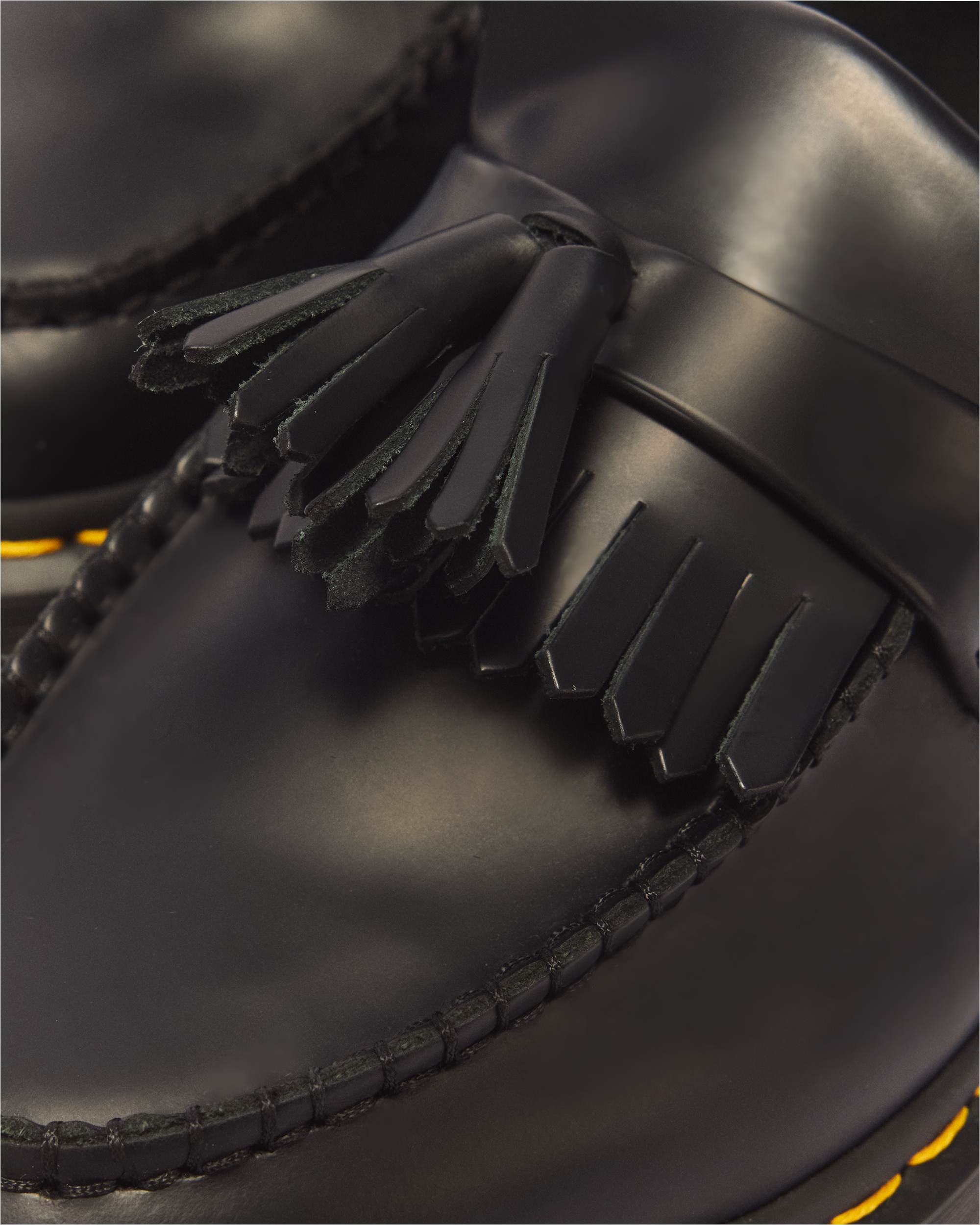 Adrian Bex Smooth Leather Tassel Loafers in Black | Dr. Martens™