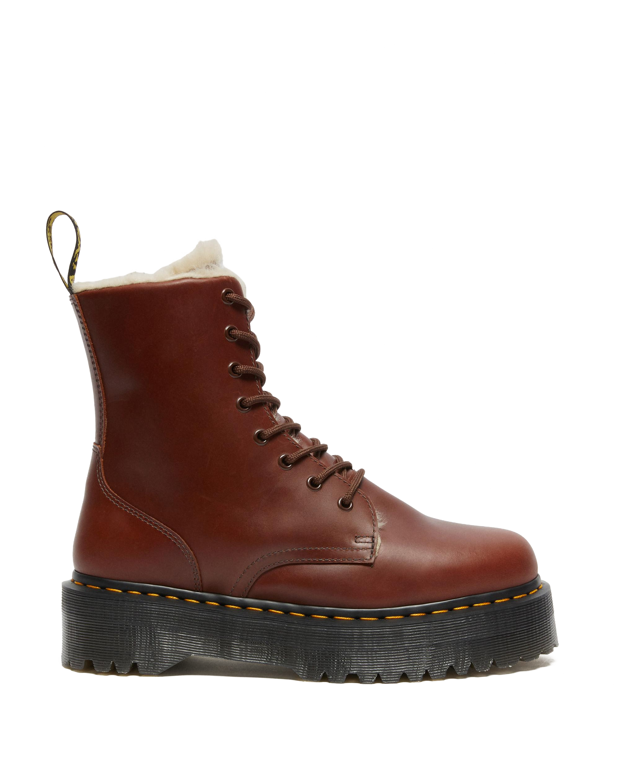 Jadon Faux Fur Lined Platform Boots in Brown | Dr. Martens™