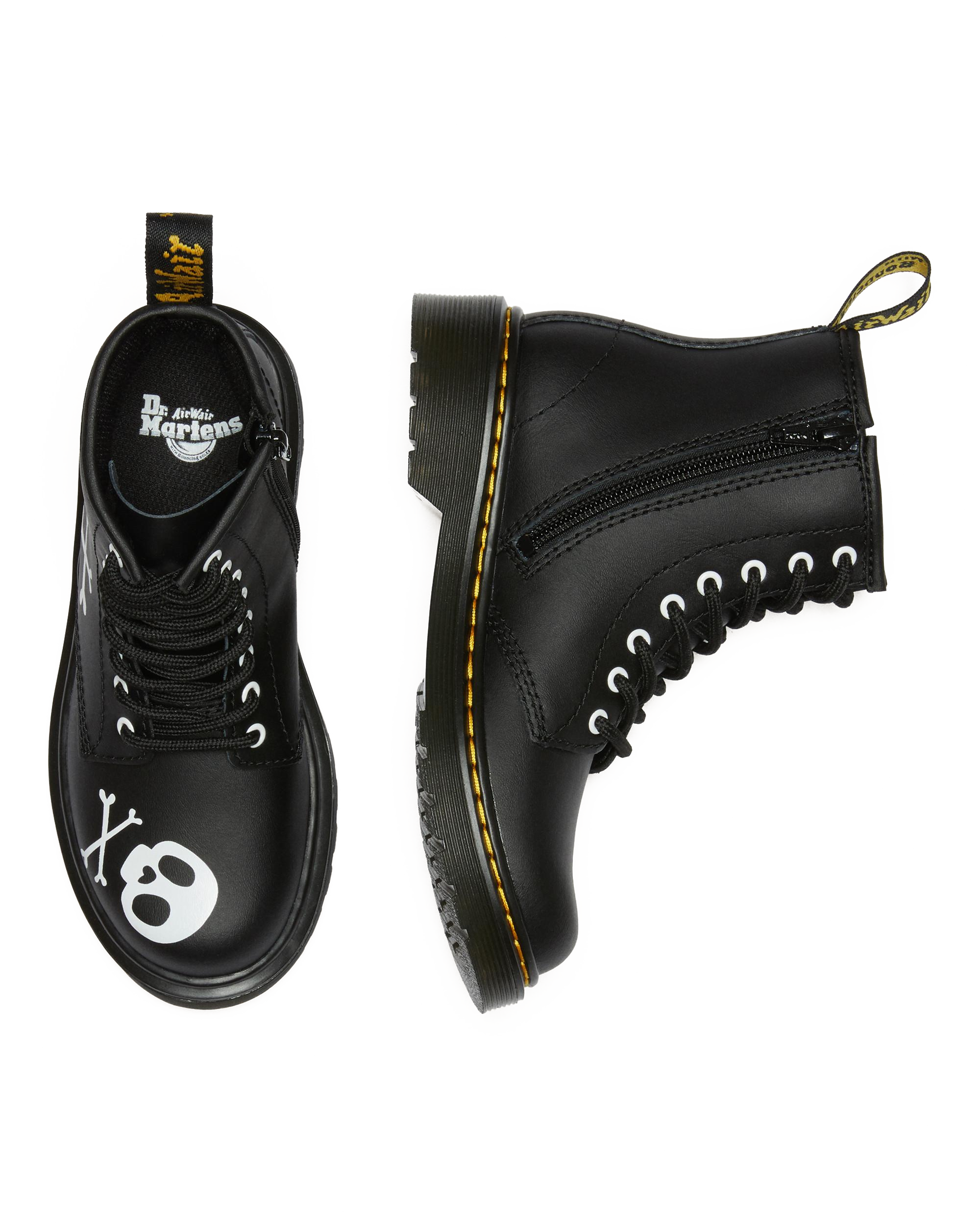Botas 1460 Skull & Bones para junior de piel 