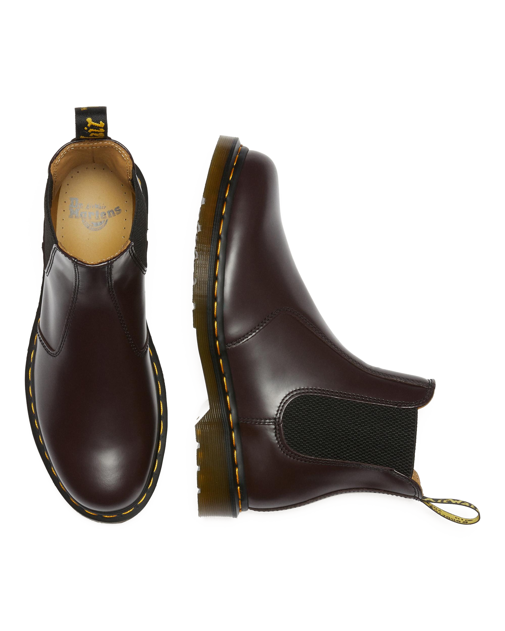 Stivaletti Chelsea di pelle  2976 con cuciture gialle Smooth