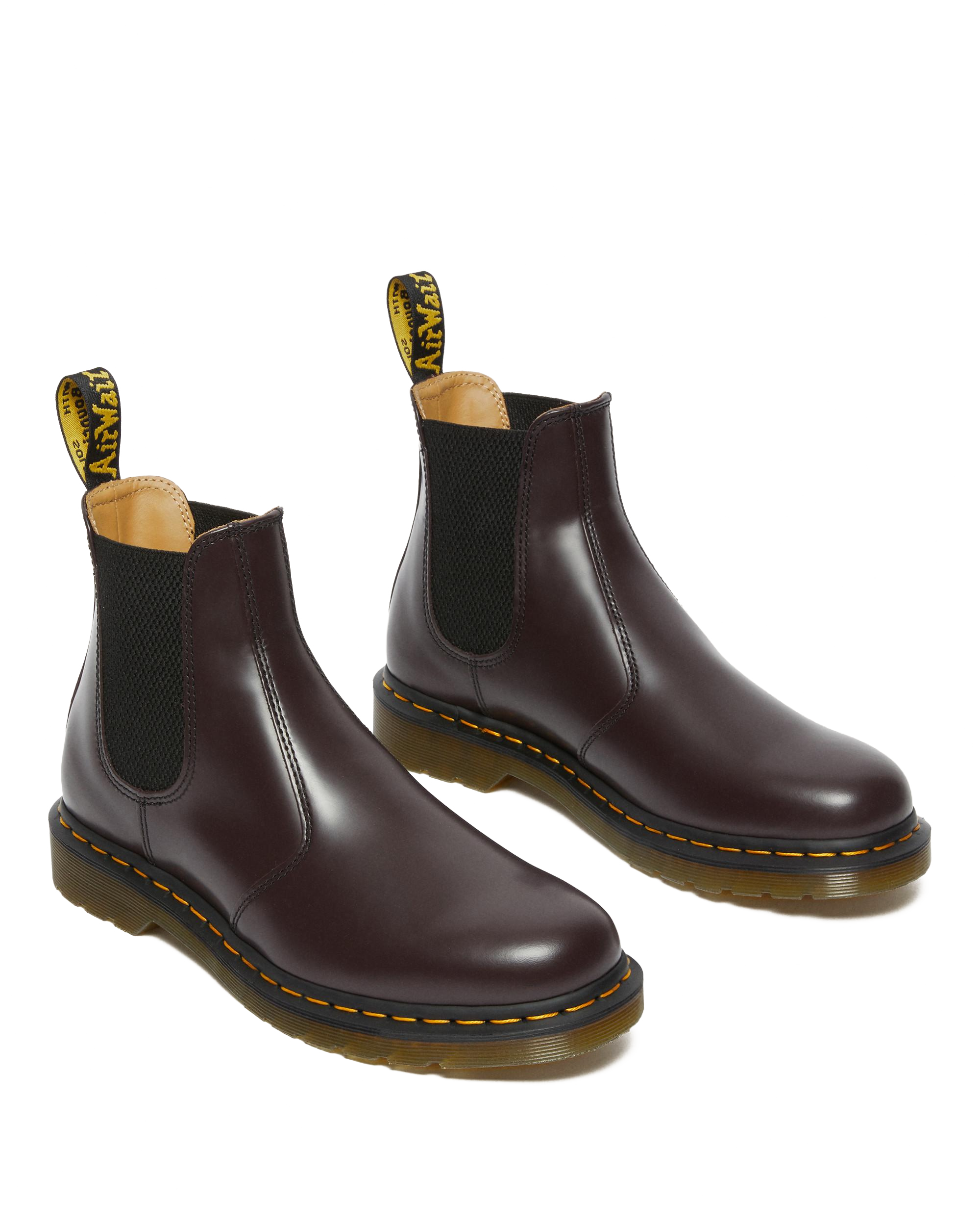 Stivaletti Chelsea di pelle  2976 con cuciture gialle Smooth