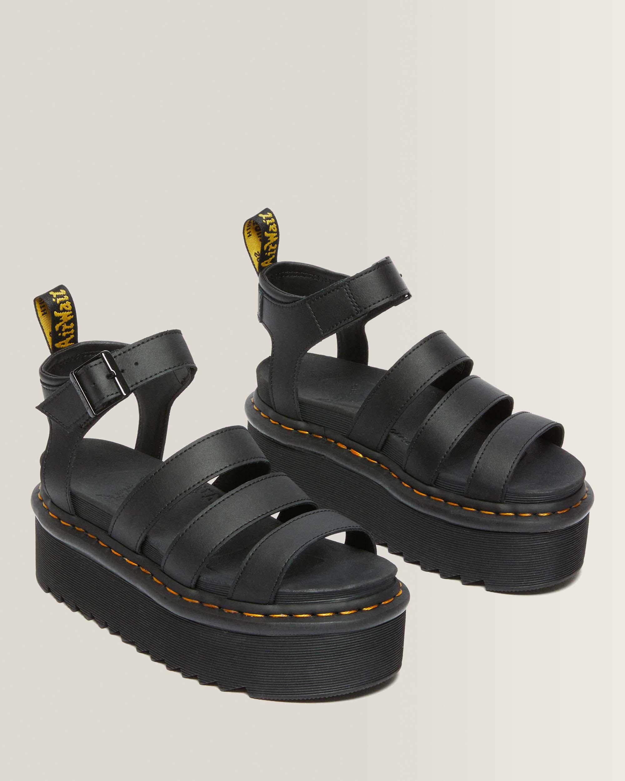 Blaire Quad Hydro Leather Platform Gladiator Sandals