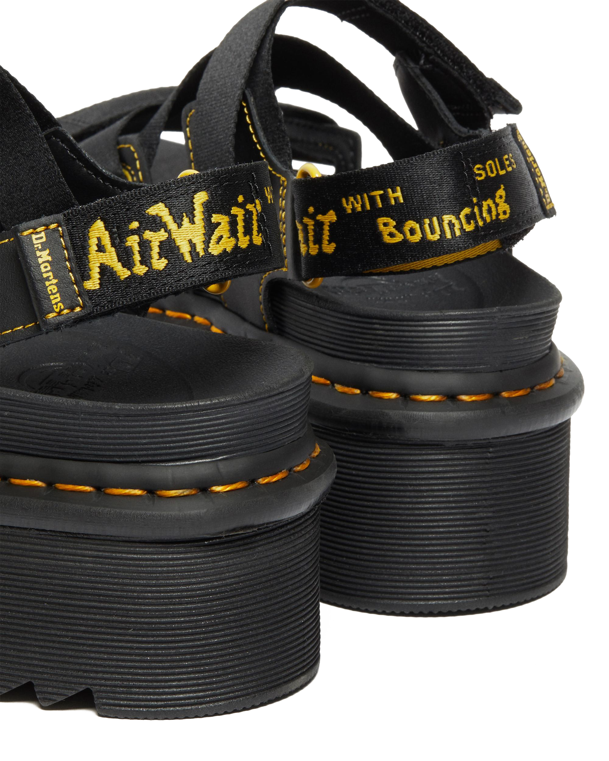 Kimber Logo Webbing Strap Sandals in BLACK | Dr. Martens™
