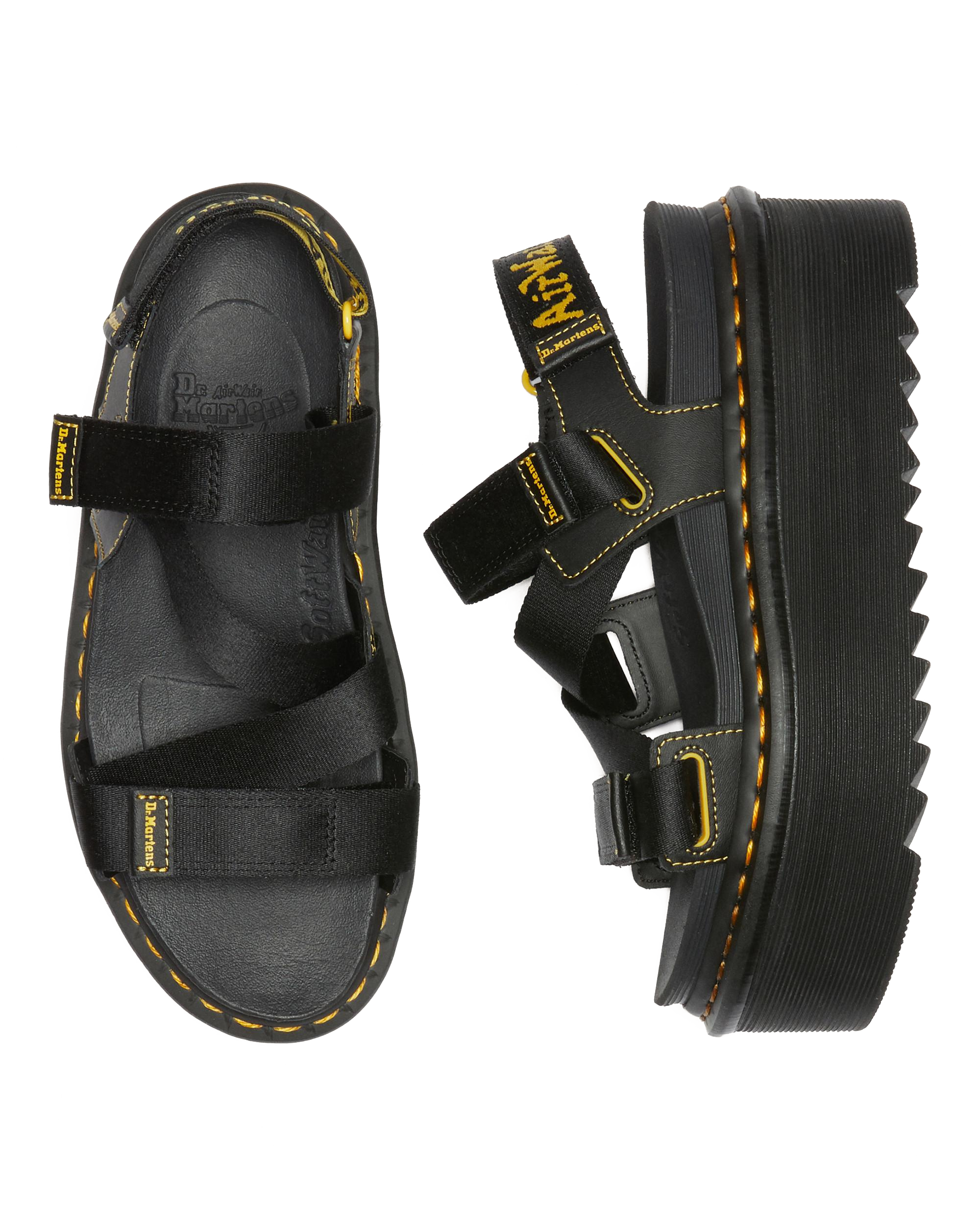 Kimber Logo Strap Platform Sandals in BLACK | Dr. Martens™