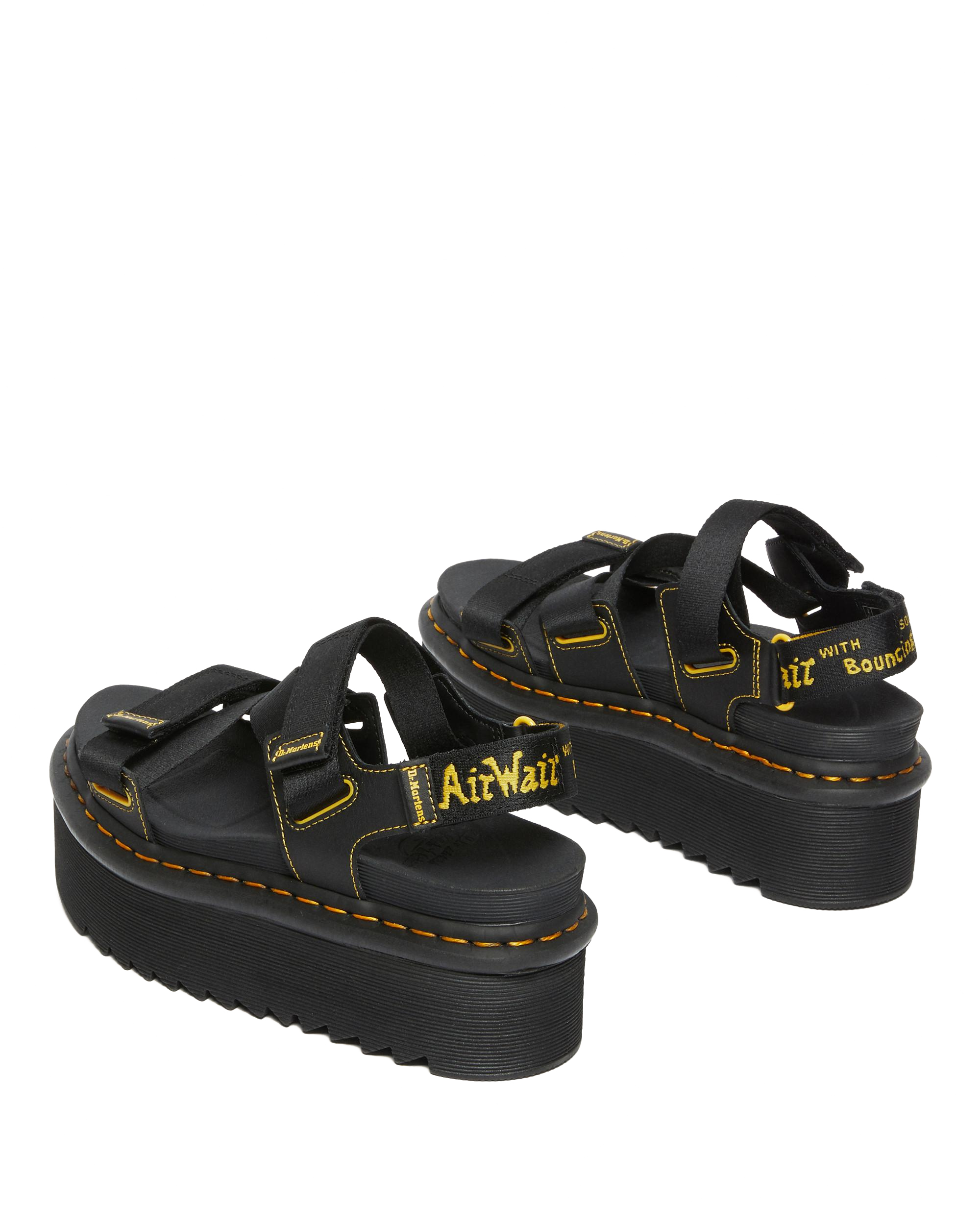 Kimber Logo Webbing Strap Sandals in BLACK | Dr. Martens™