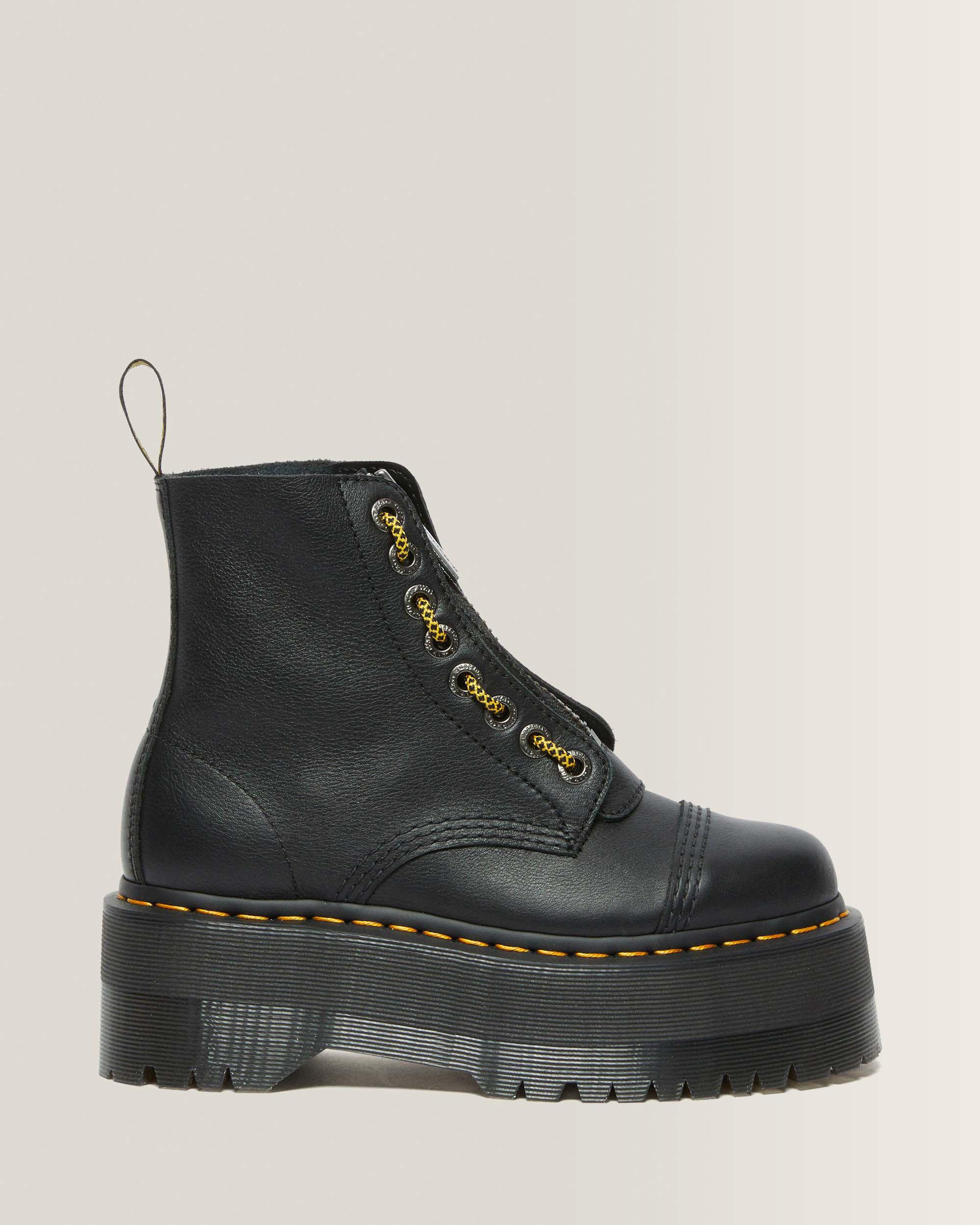 Sinclair Max Pisa Leather Platform Boots in Black | Dr. Martens™