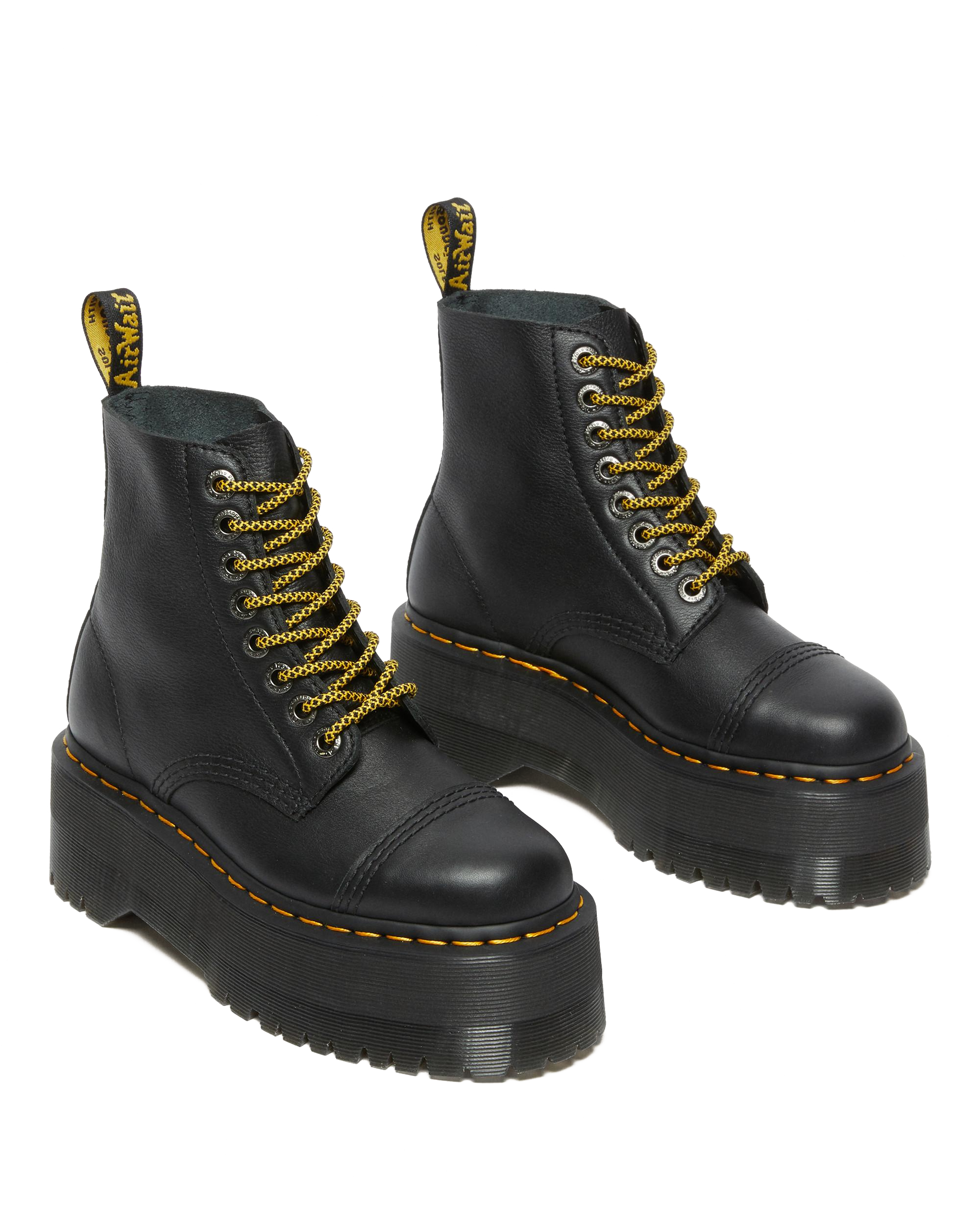 Sinclair Max Pisa Leather Platform Boots in Black | Dr. Martens™