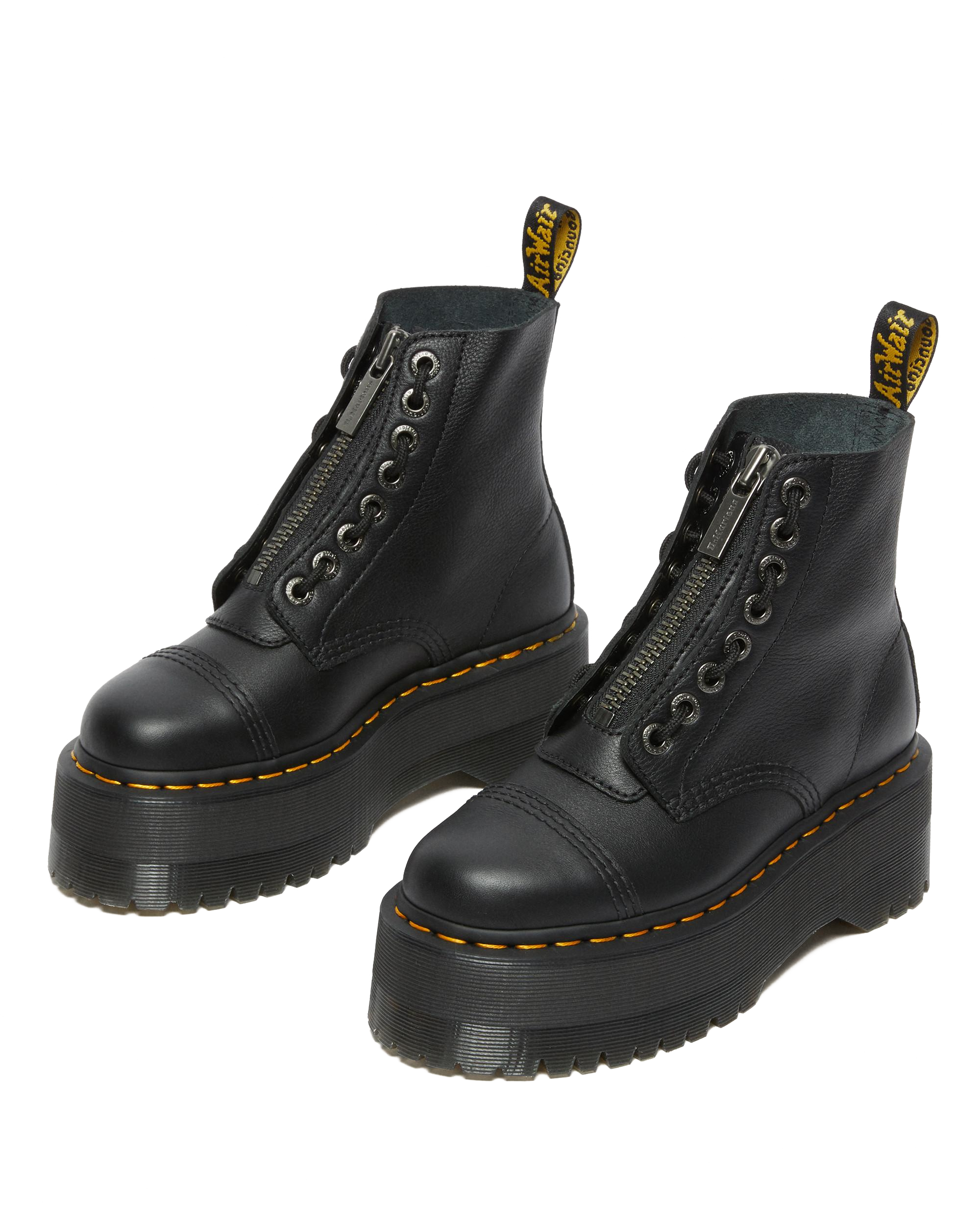 Sinclair Max Pisa Leather Platform Boots in Black | Dr. Martens™
