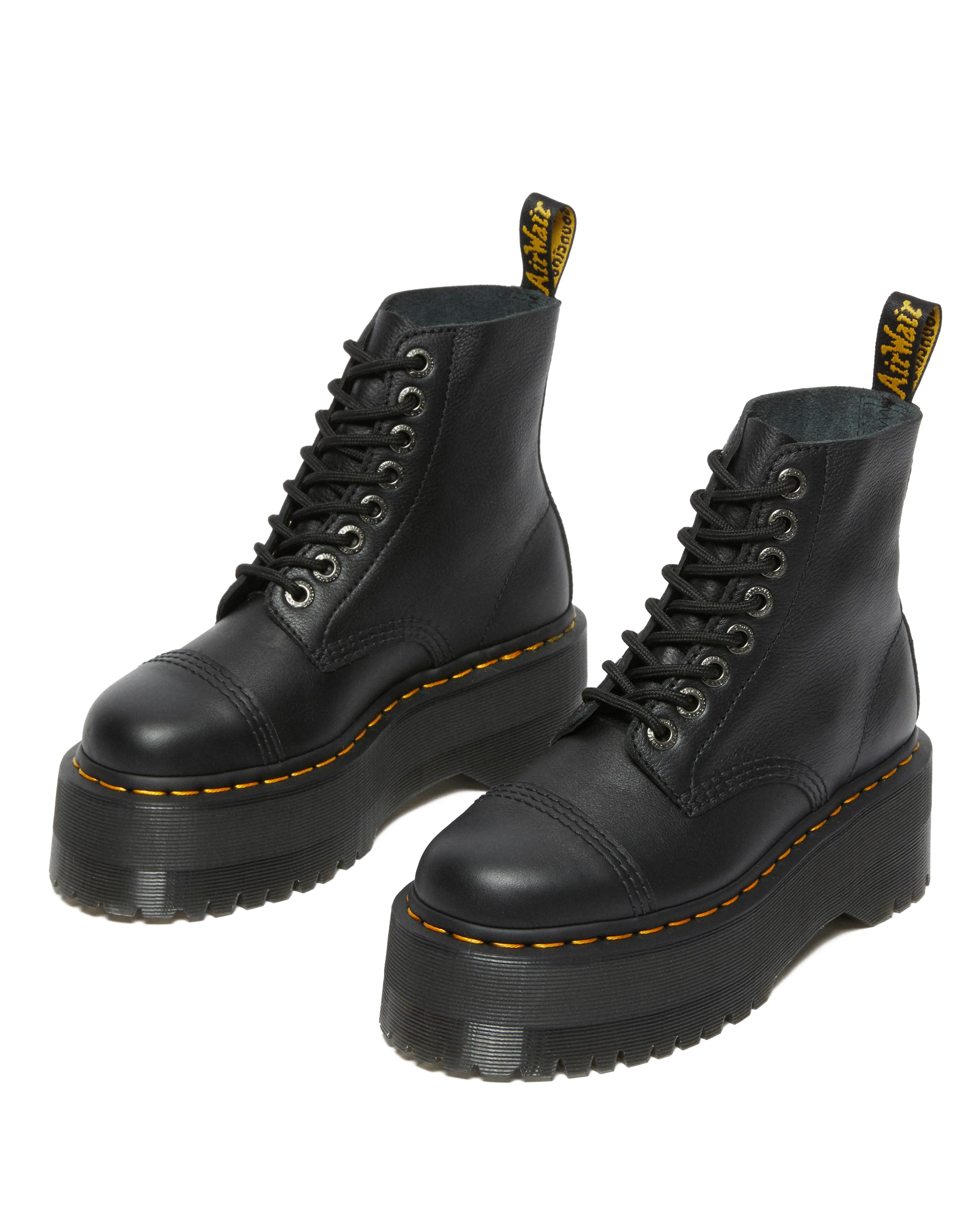 Sinclair Max Pisa Leather Platform Boots in Black | Dr. Martens™