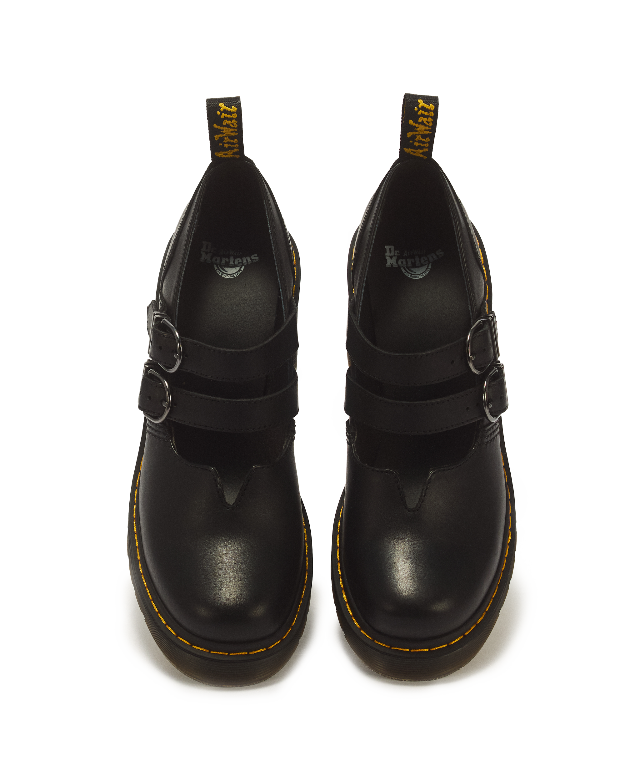 Eviee Sendal Leather Heeled Mary Jane Shoes in Black | Dr. Martens™