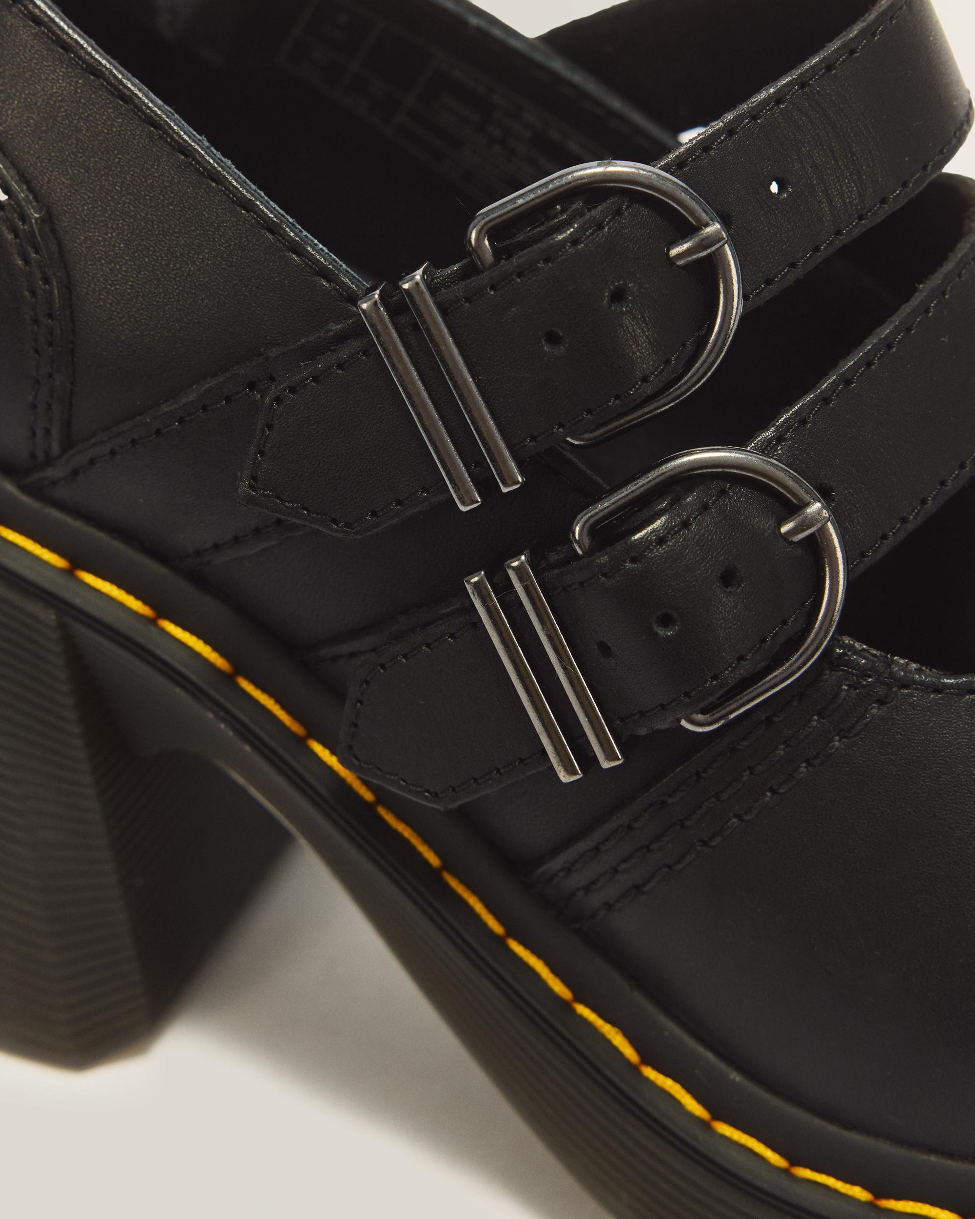 Eviee Sendal Leather Heeled Mary Jane Shoes in Black | Dr. Martens™