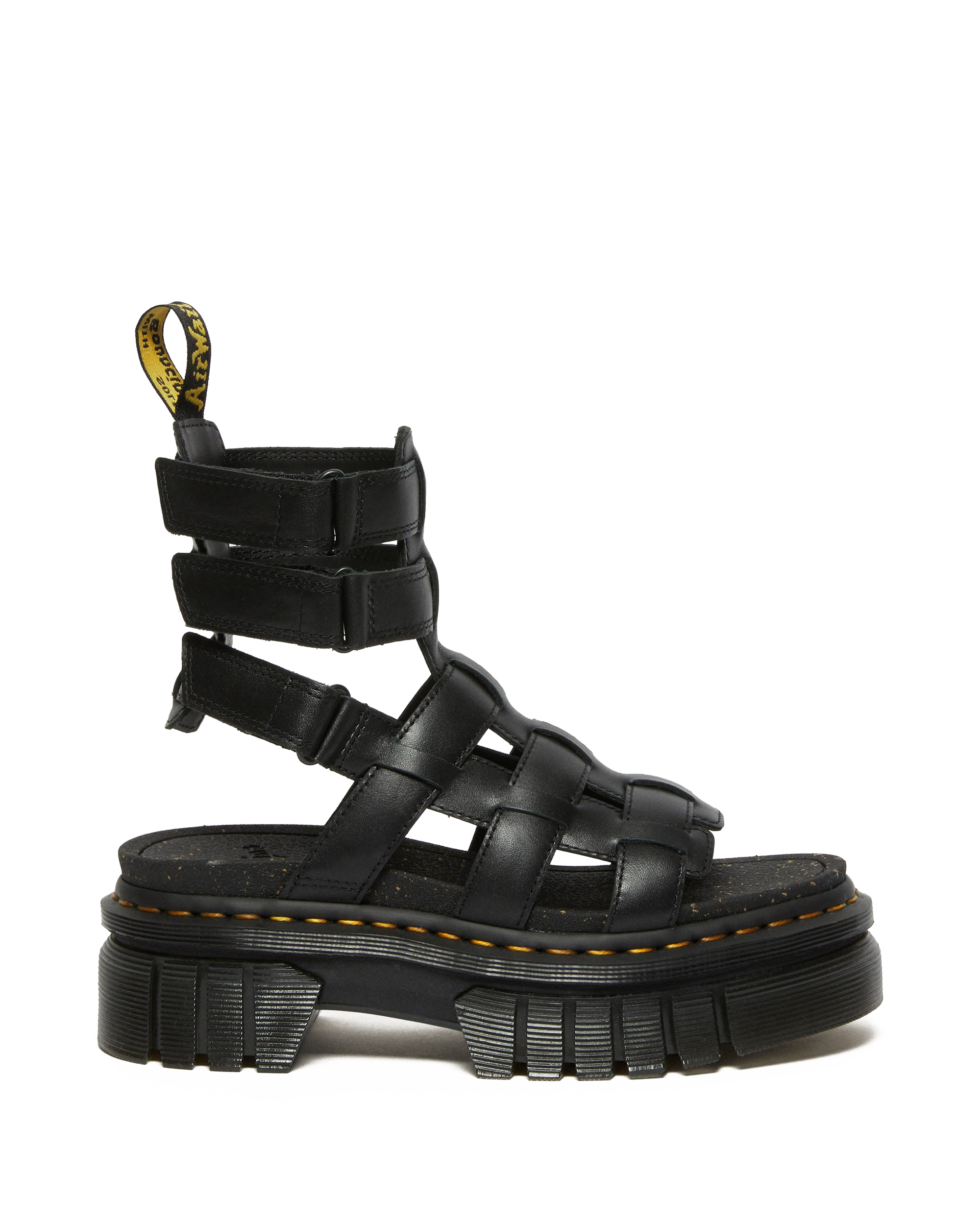 靴 Dr. Martens Ricki Gladiator Ricki Nappa Lux Leather Platform Gladiator Sandals in Black | Dr
