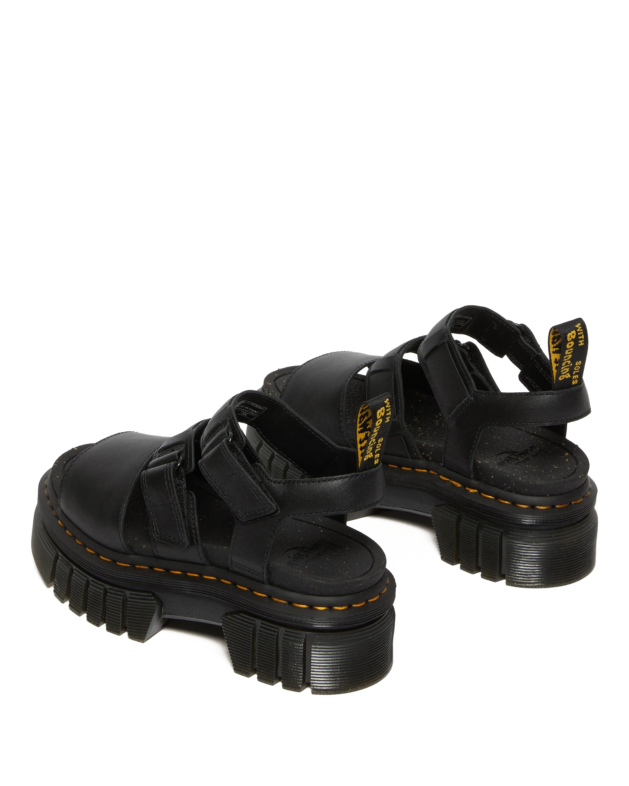 Dr.Martens ricki 3strap サンダル Ricki Nappa Lux Leather 3-Strap Platform Sandals in Black | Dr