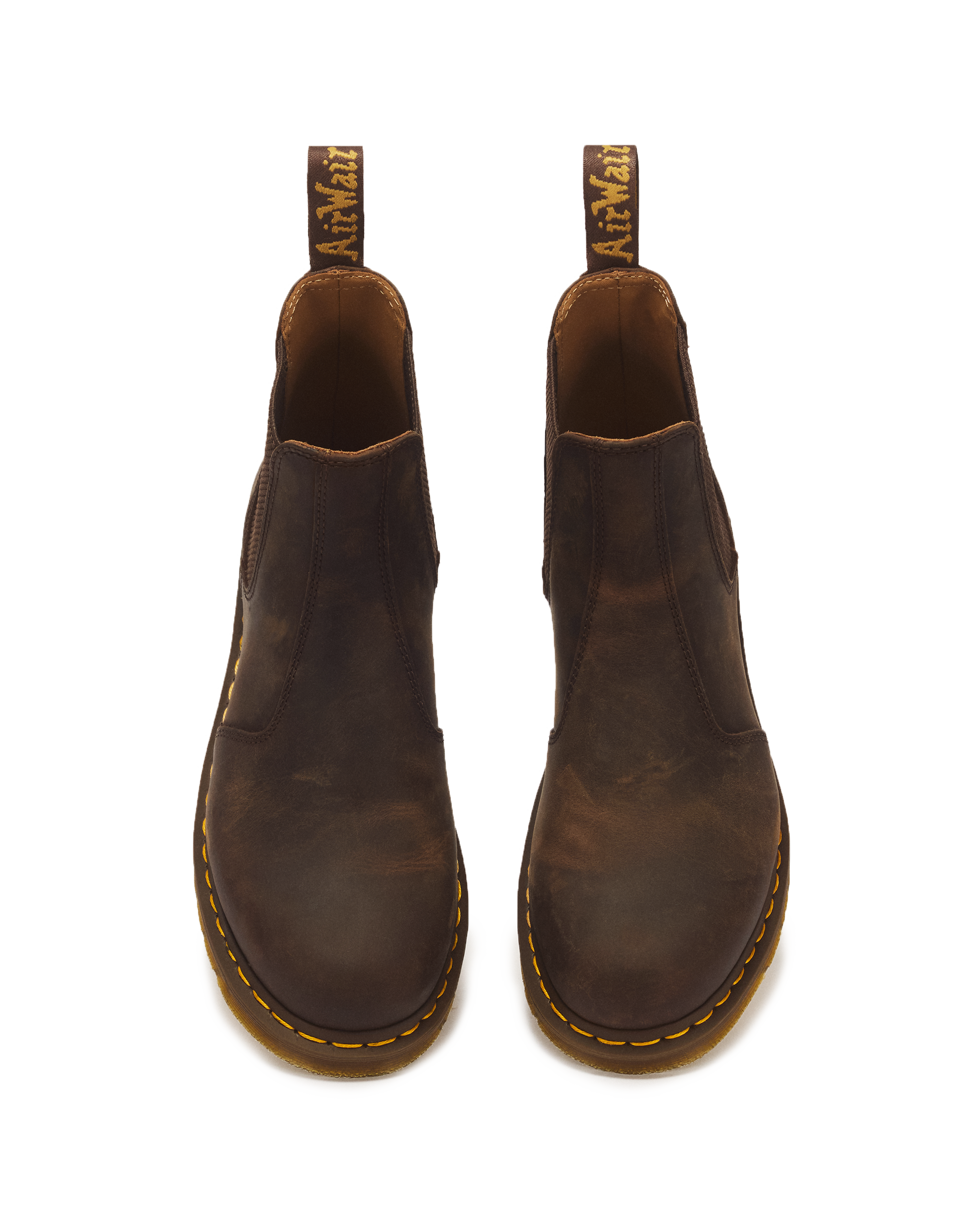 2976 Yellow Stitch Crazy Horse Leather Chelsea Boots
