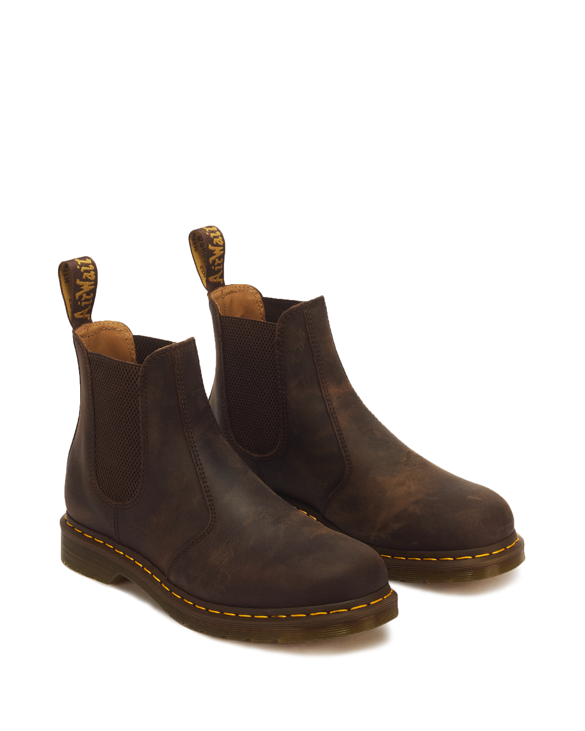 2976 Yellow Stitch Crazy Horse Leather Chelsea Boots